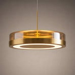 Lucande LED-Hängelampe La Latta, 1-flg., Ø30cm, messing Glas