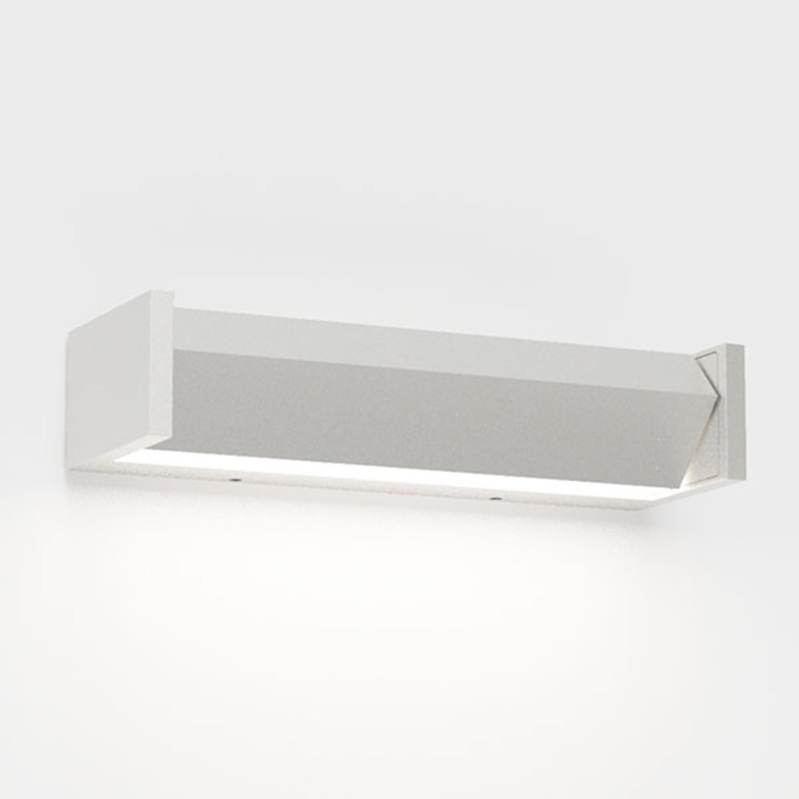 IP44.de Slat One LED outdoor wall light, white, cast aluminium, security glass, 8 W, energy efficiency: A+, W: 22 cm, H: 5 cm