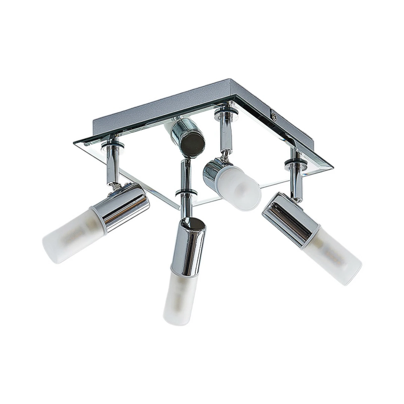 Lindby plafonnier pour salle de bain Zela, 32 cm, chrome, 4 lampes, IP44