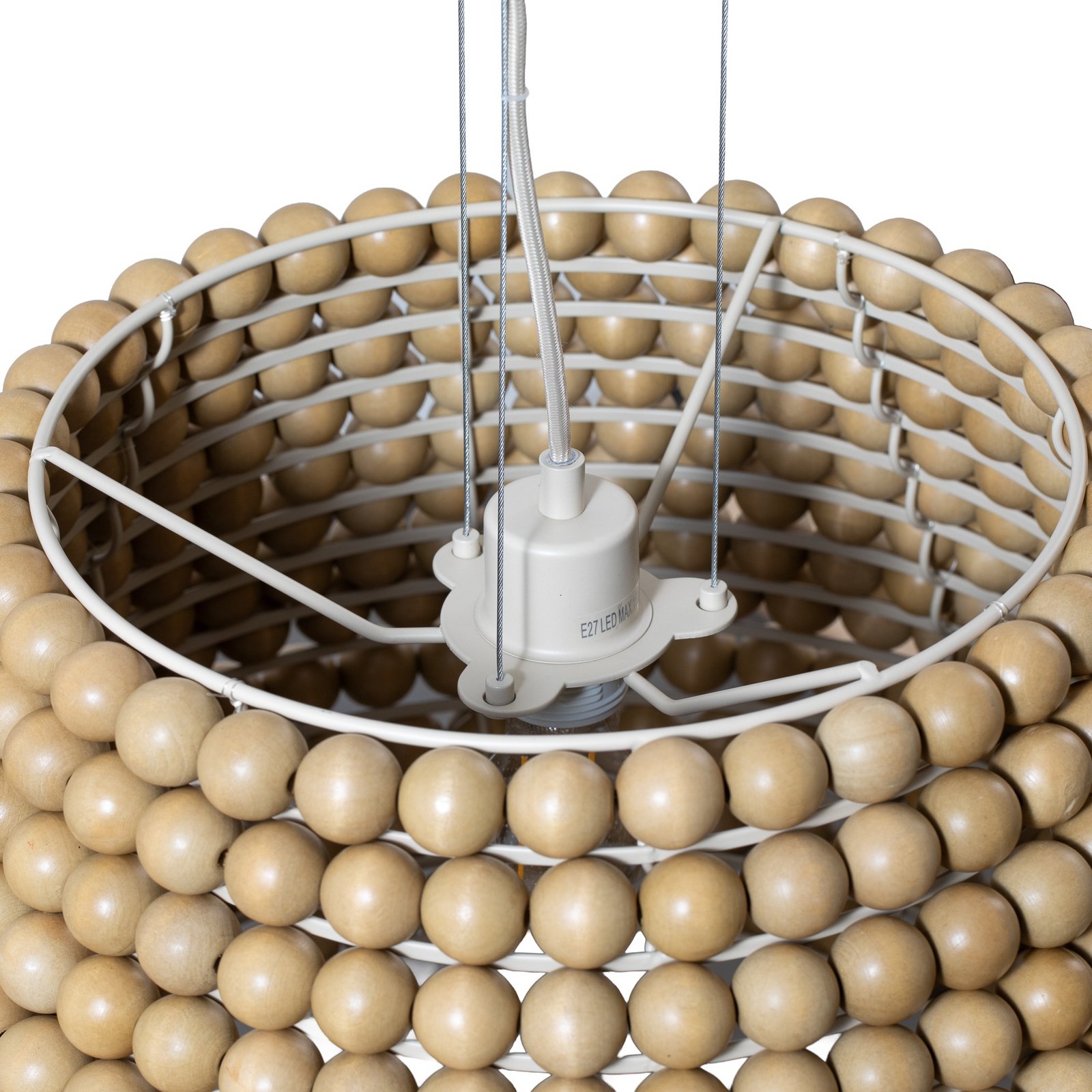 Lucande pakabinamas šviestuvas Melori, mediena, natūralios spalvos, Ø 51 cm, E27