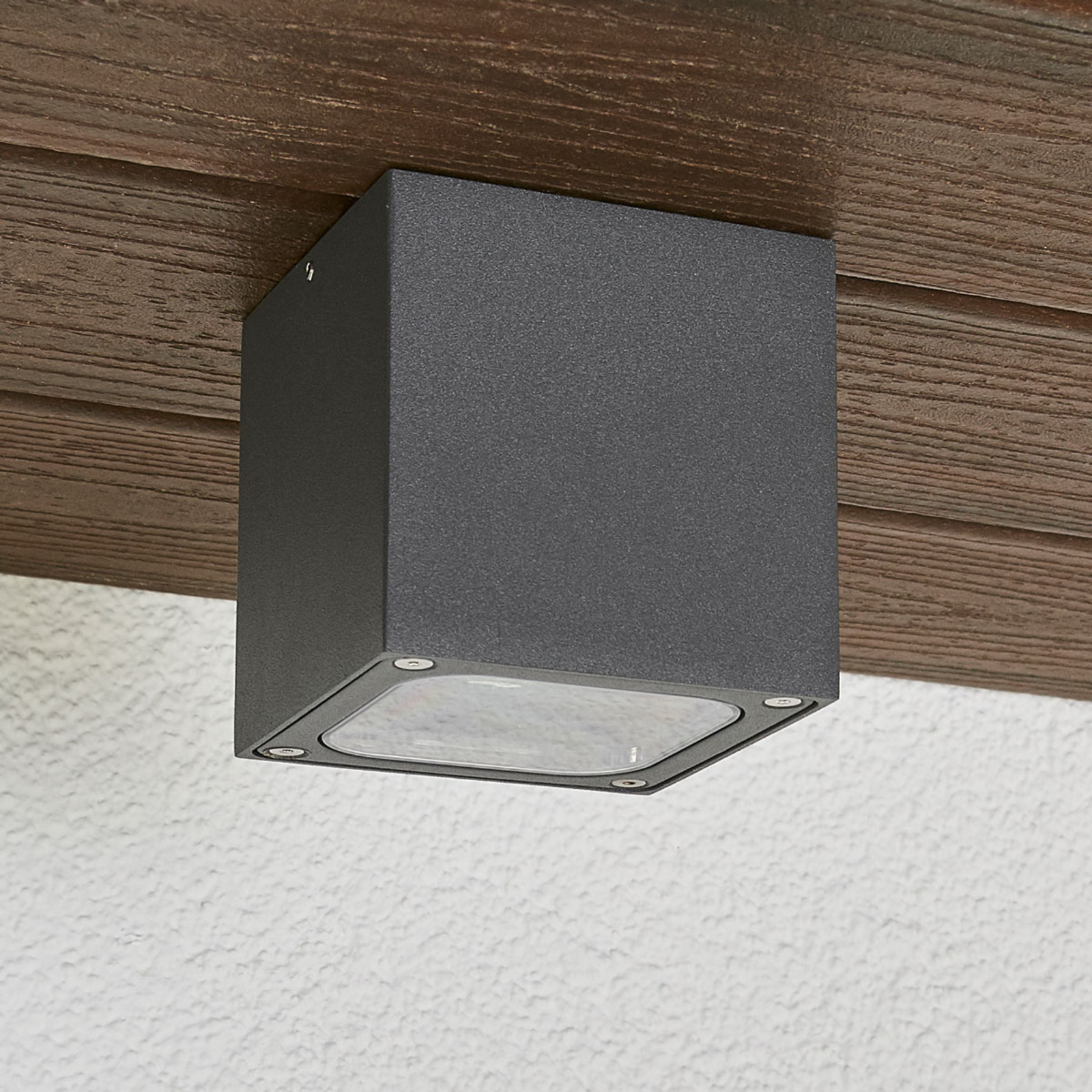 Tanea LED Outdoor Ceiling Lamp 10x10 Dark Grey - Lucande