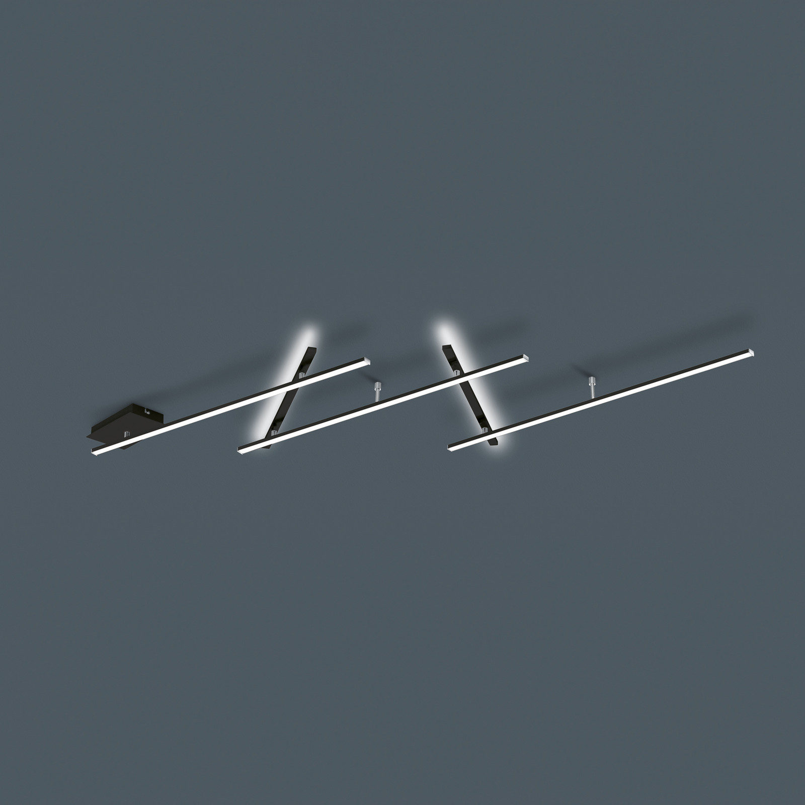 Trio Lighting Plachetă plafonieră LED Indira dimabilă negru - Camera de zi / sufragerie - Modern - negru mat alb - Metal