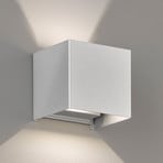 Applique d’extérieur LED Wall, cubique, argentée