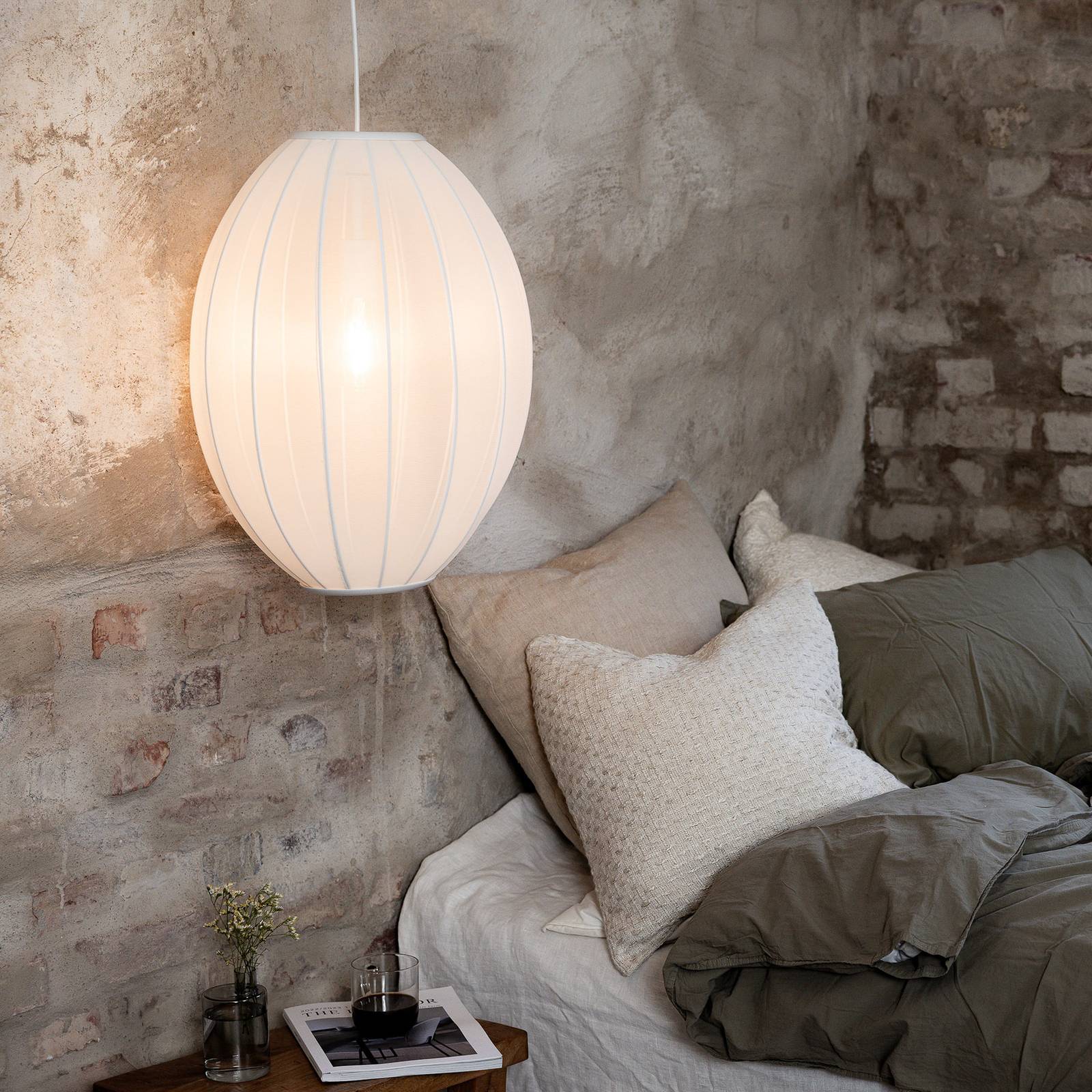 Lampa wisząca Florence, biała, Ø 40 cm, nylon