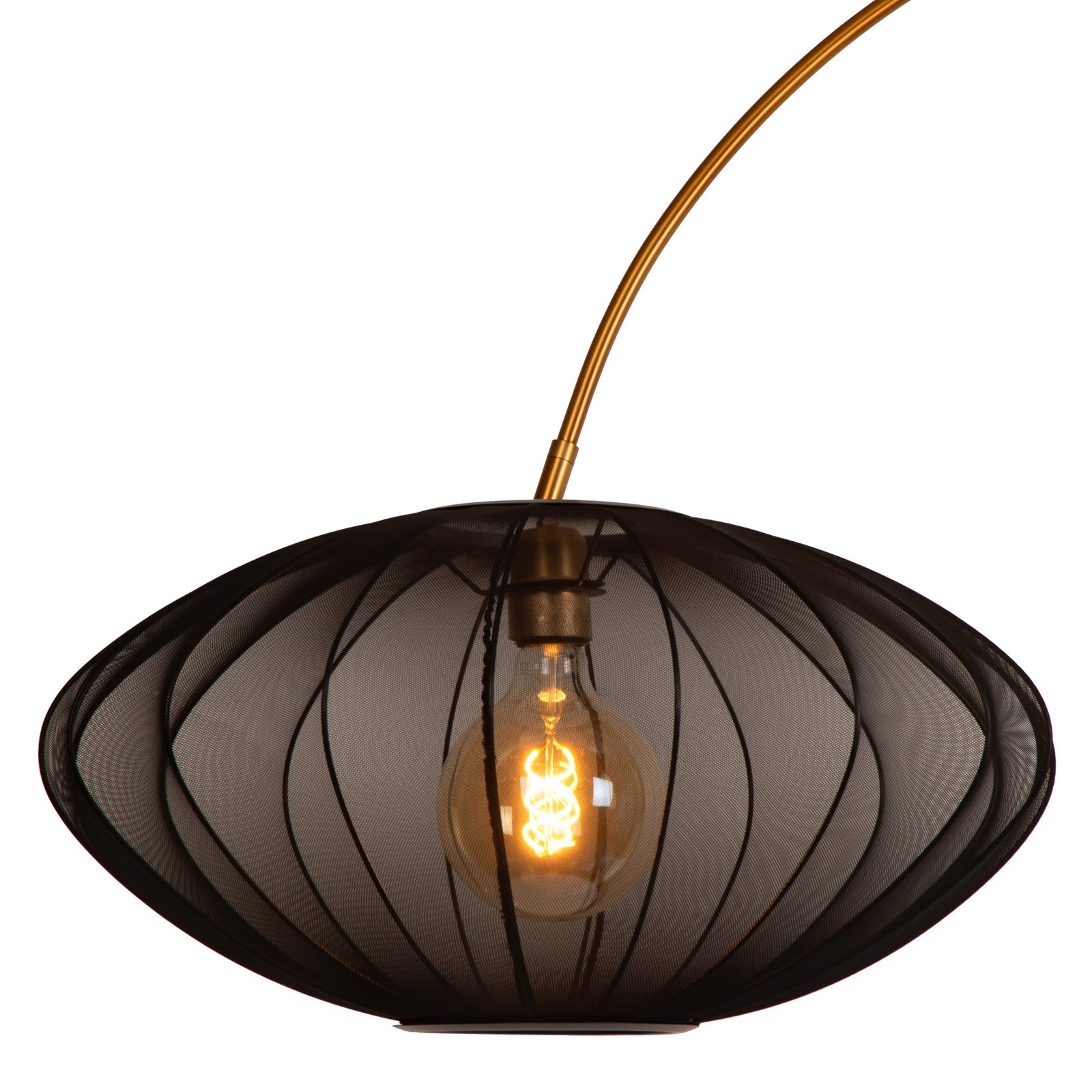 Lampadaire arqué Corina, crème, E27, 192 cm