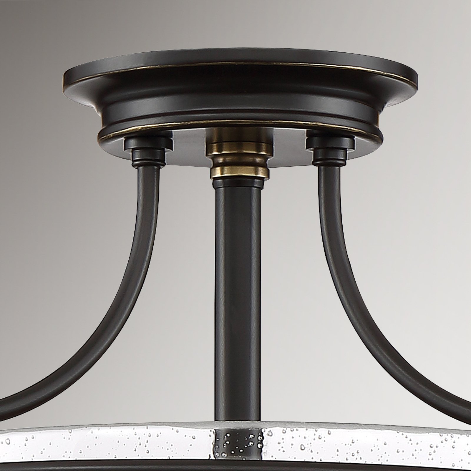 Deckenlampe Griffin mit Abstand, Ø 42 cm, bronze/klar