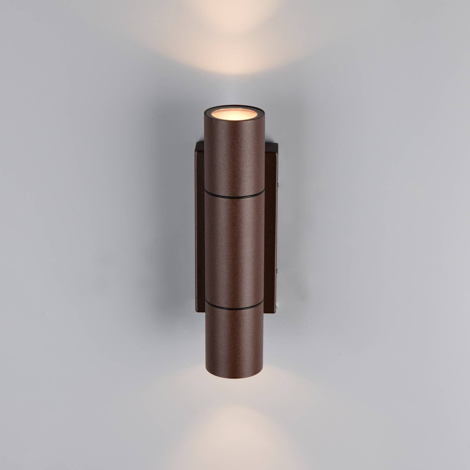 Trio Lighting Buitenwandlamp Yamuna, roestkleurig, hoogte 23 cm, metaal, IP65