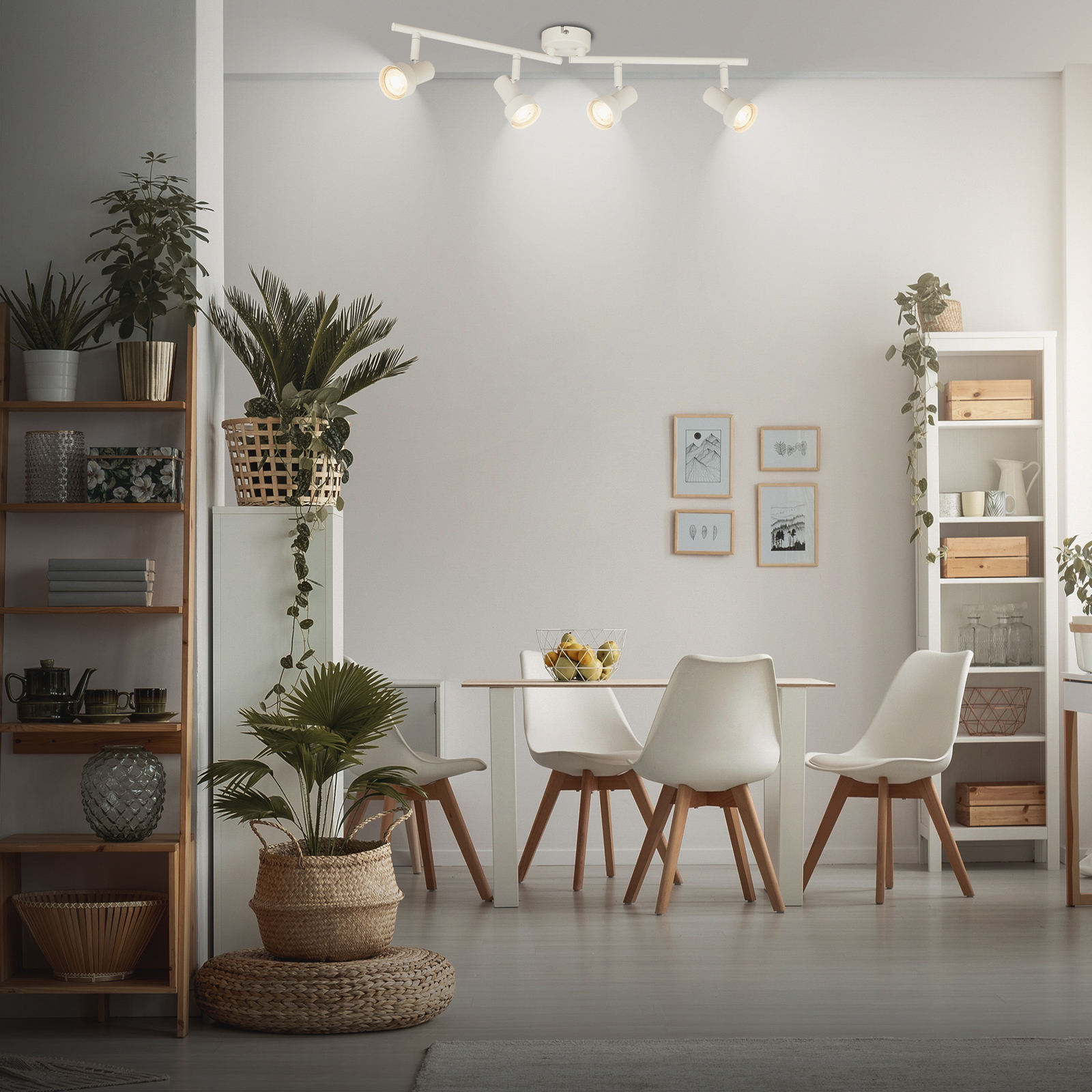 Downlight Tapp, blanco, longitud 61 cm, 4 luces, metal, GU10