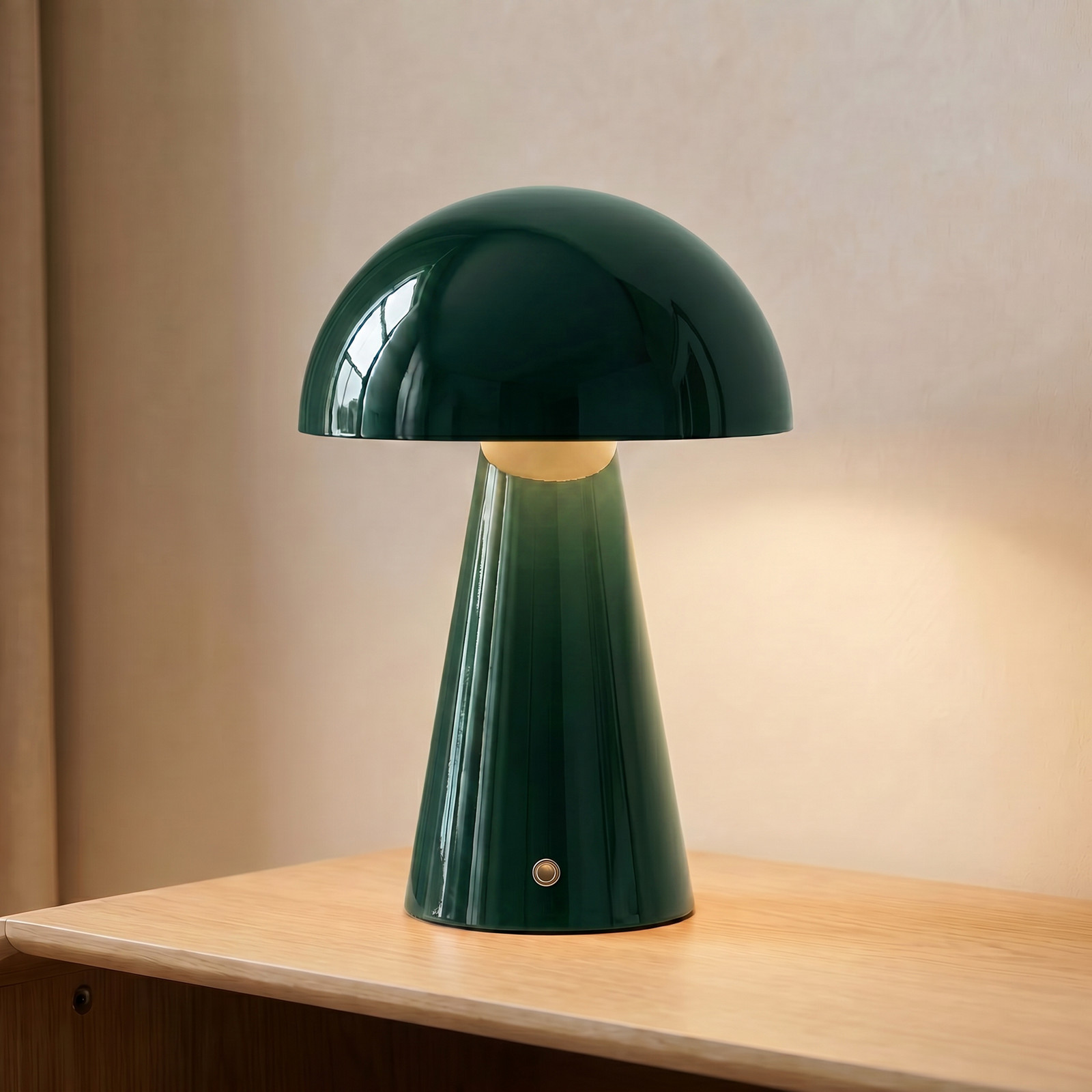 Lindby LED lampă de masă reîncărcabilă Nevijo verde Ø20 cm USB dimabil - Camera de zi / sufragerie - Modern - Metal