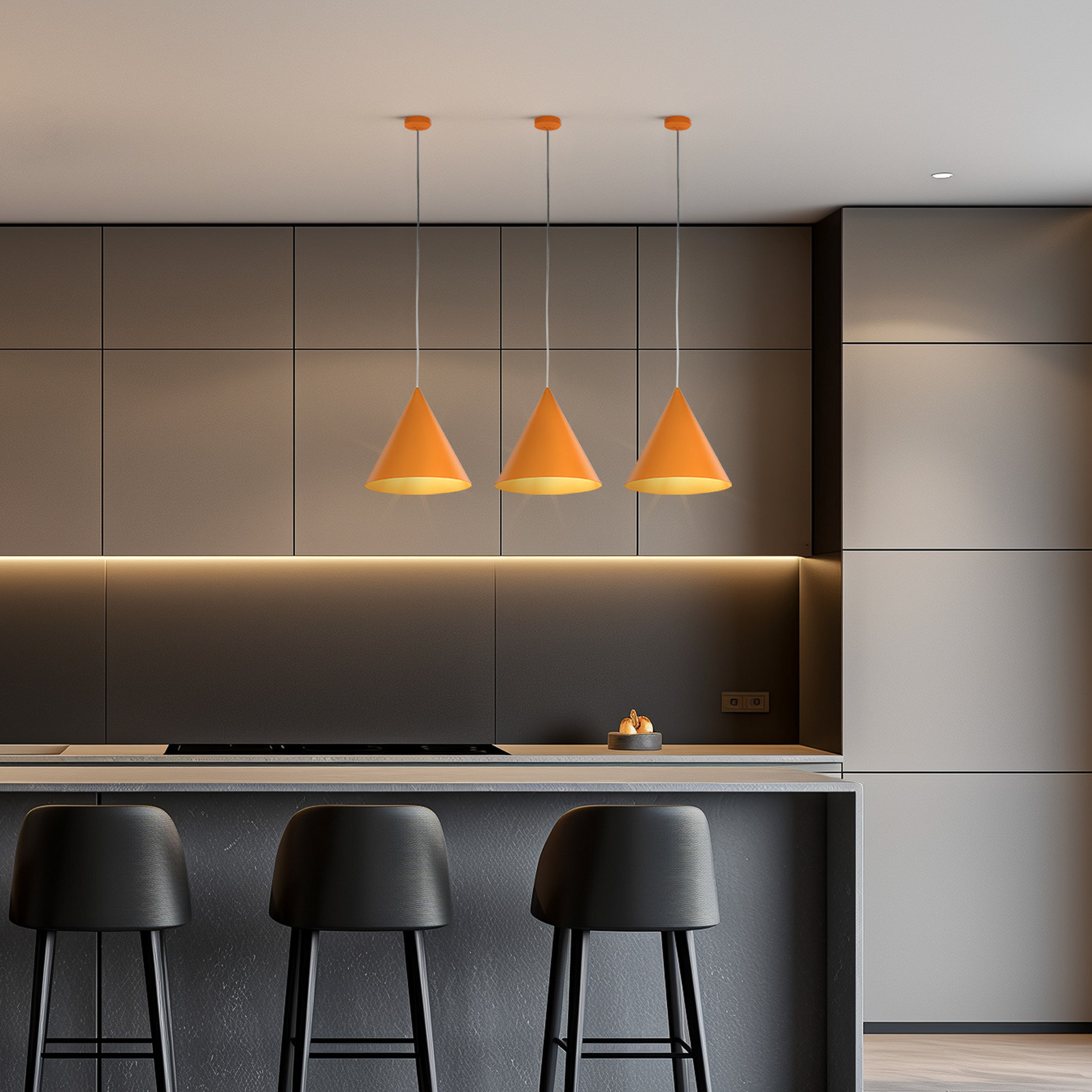 TK Lighting Lampă suspendată Cono 1 bec Ø 25 cm portocaliu E27 - Camera de zi / sufragerie - Modern - Metal