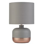 Tischleuchte Tamsin, grau, Metall/Textil, Höhe 27 cm, E14