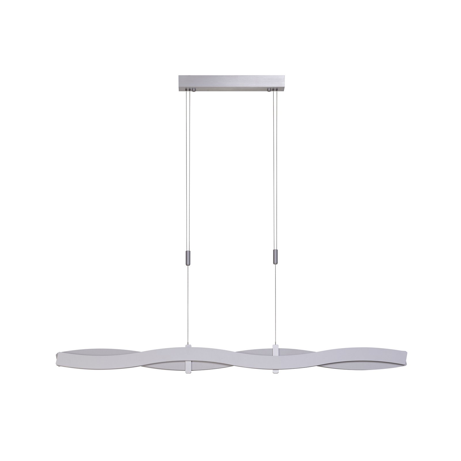 Lampada LED a sospensione Swing di Bopp, colore alluminio, lunghezza 120 cm