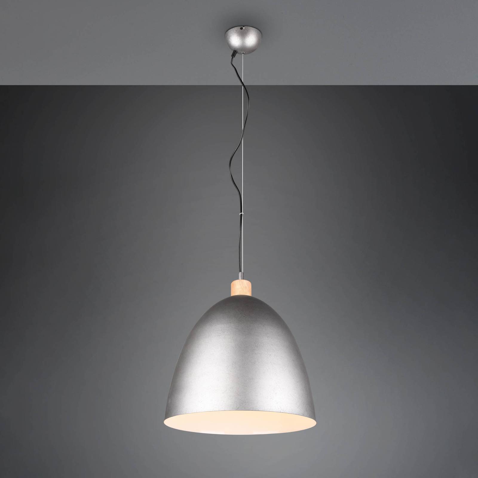 Reality Leuchten Suspension Jagger à une lampe Ø 40 cm nickel