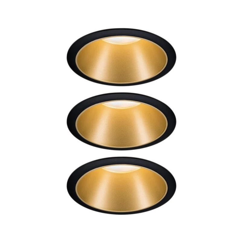 Paulmann - Spot LED Cole, doré-noir, lot de 3