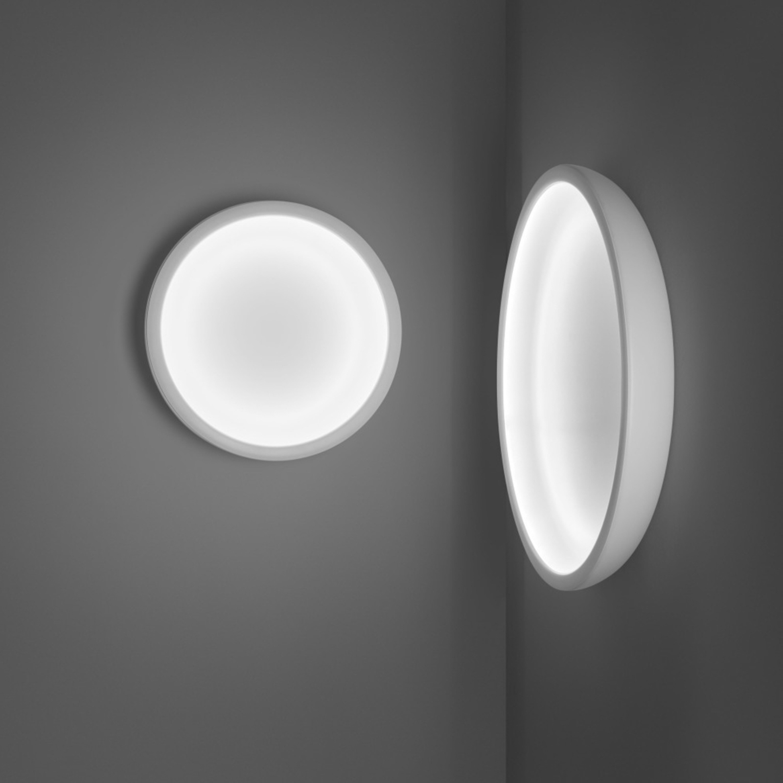 Светлина за таван Stilnovo Reflexio LED, Ø65cm, бяла