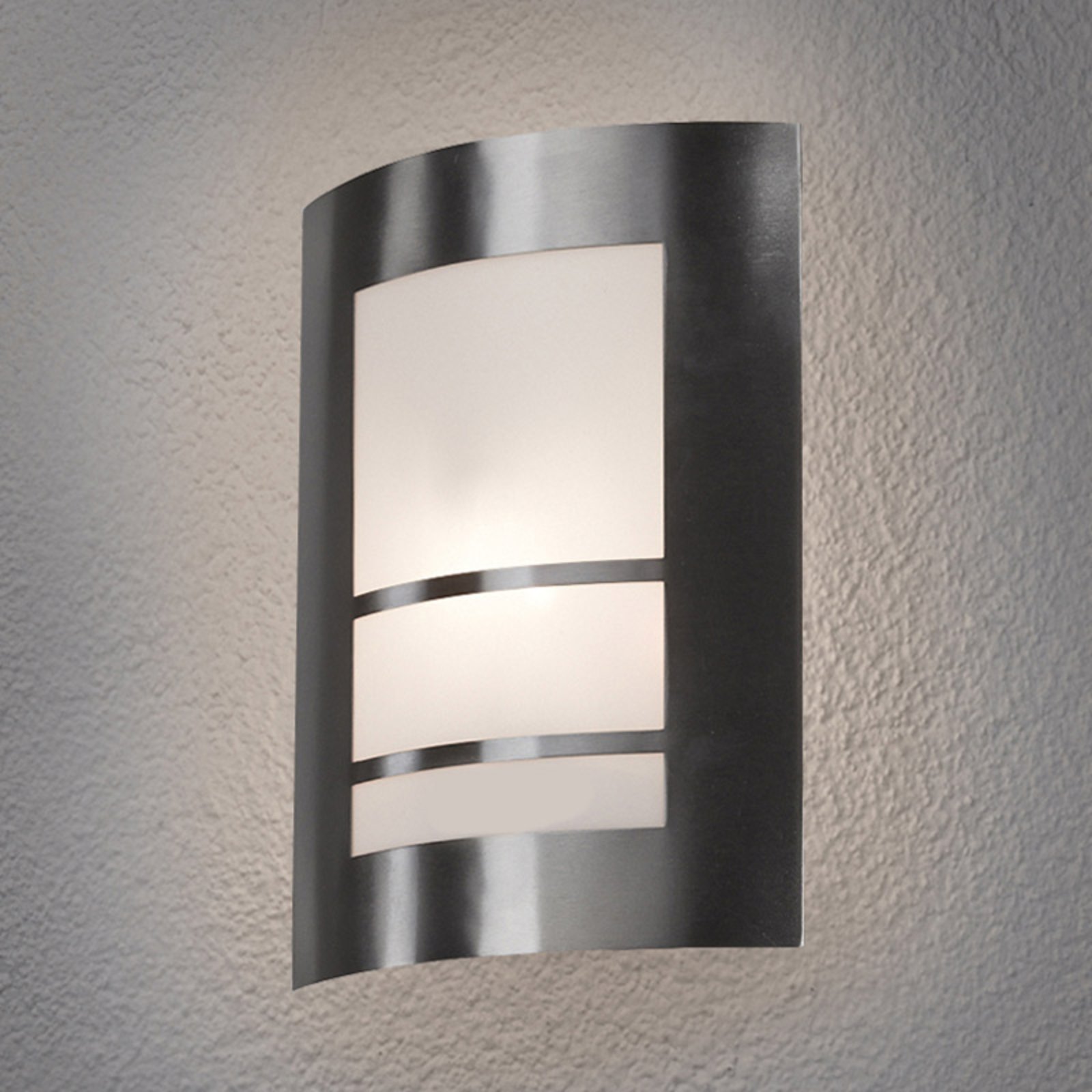 Lindby Beautiful LED outdoor wall lamp Katalea in silver, metal, polycarbonate, E27, 7 W, energy efficiency: A+, W: 21 cm, H: 28 cm