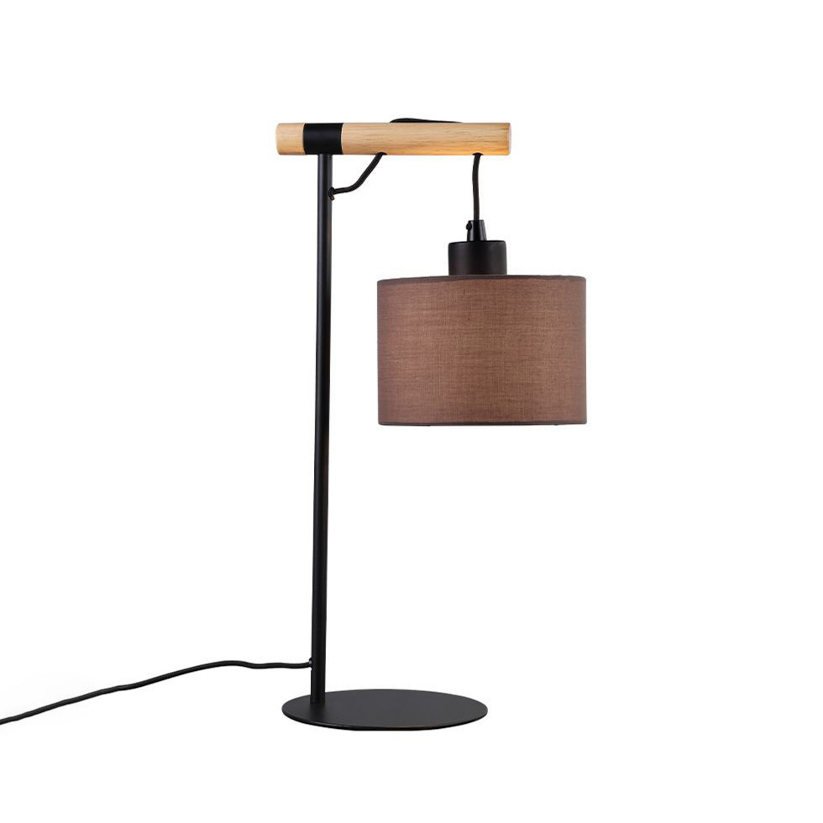 Rika table lamp, height 46 cm, grey/black, fabric/metal