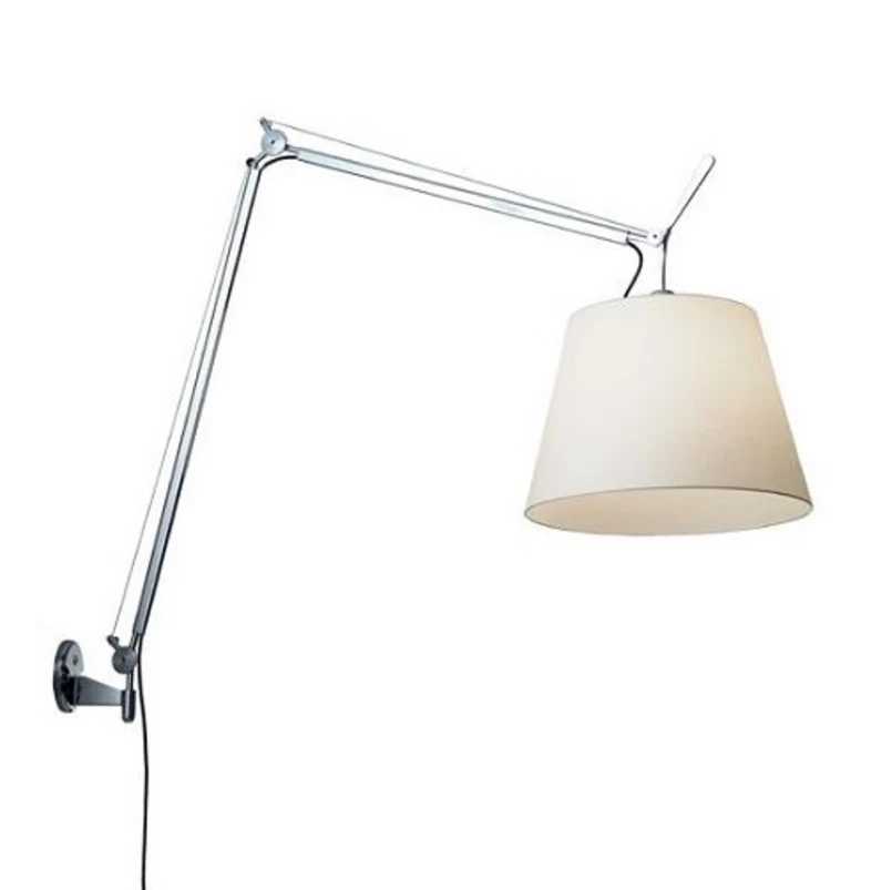 Artemide - Tolomeo Mega Wall Lamp with Switch ø420 Aluminium with White