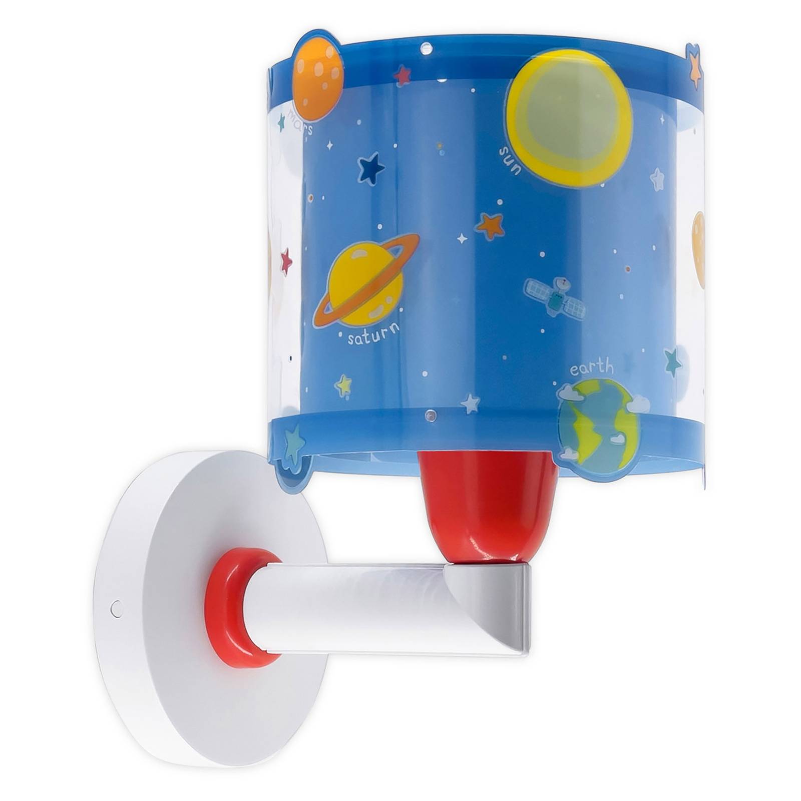 Dalber Planets Kids wall light with a plug, for Children's Room, plastic, E27, 60 W, W: 15 cm, H: 24 cm