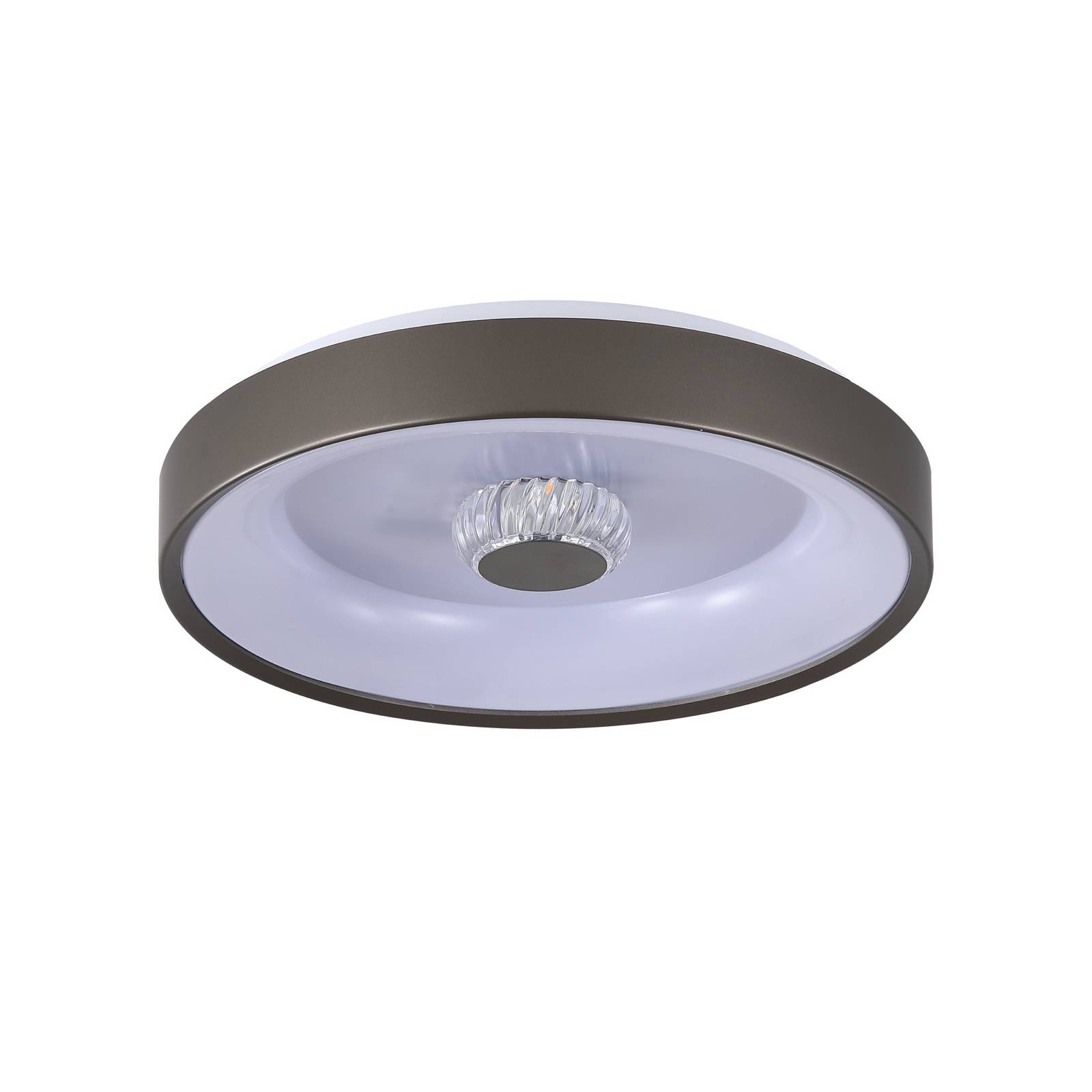 LED-Deckenlampe Polka, latte/weiß, Ø 38 cm, Eisen/Acryl
