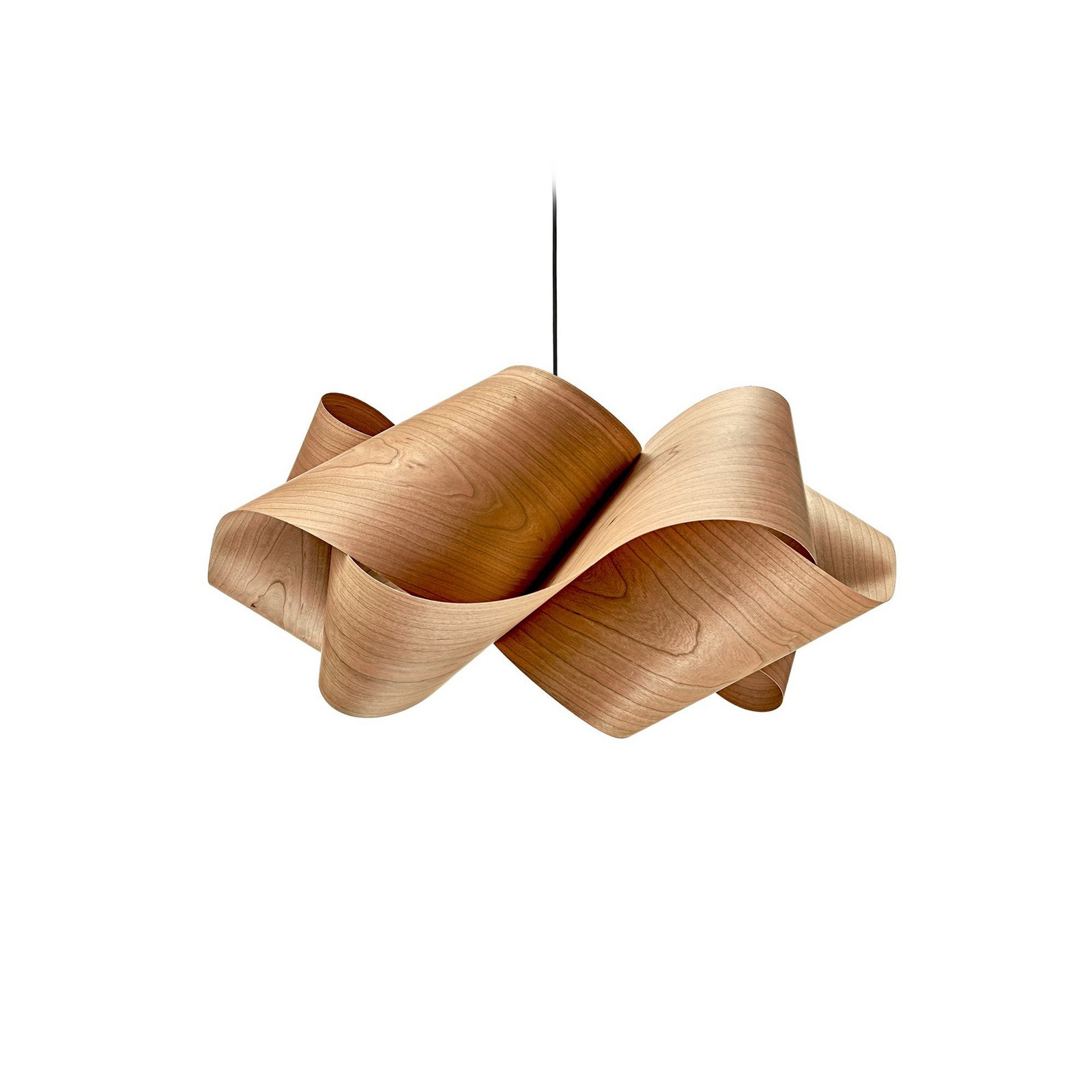 LZF Swirl hanglamp, kersenhout naturel, Ø 75 cm