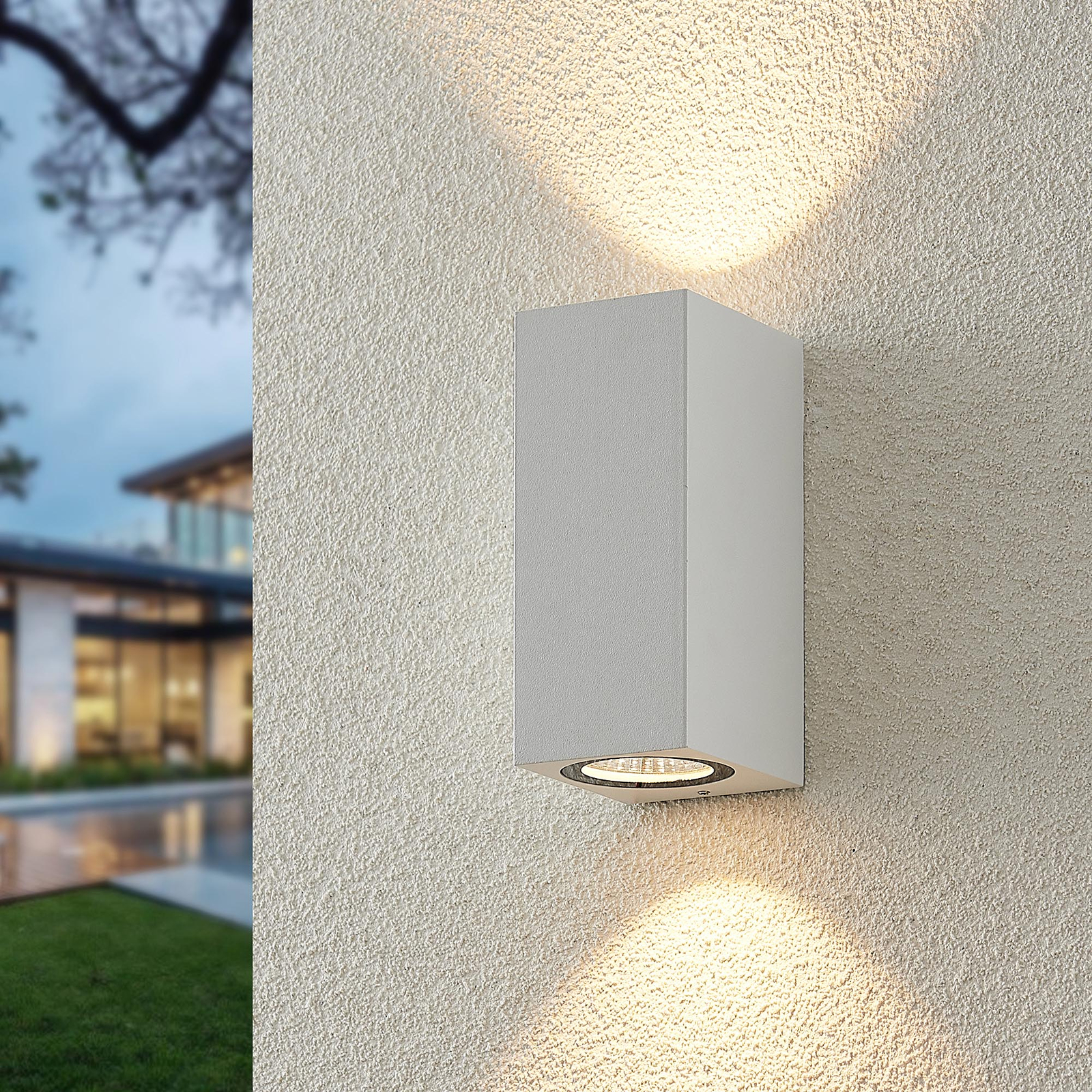 ELC Lanso LED outdoor wall light, white
