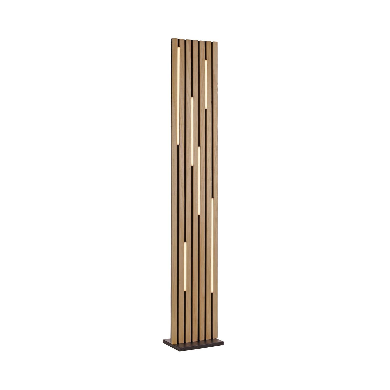 Paul Neuhaus Smart-LED-Stehlampe Q-Akustik Holz Höhe 162 cm