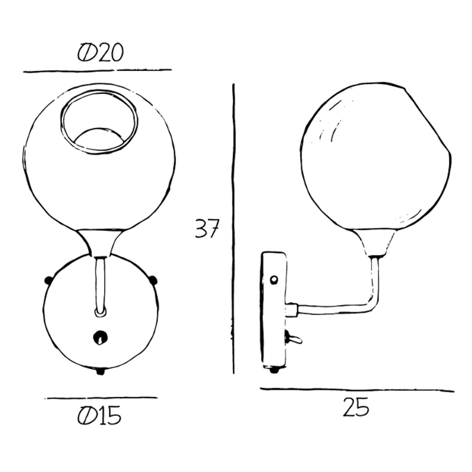 Ballroom The Wall Lampa Ścienna 37cm Amber - Design By Us