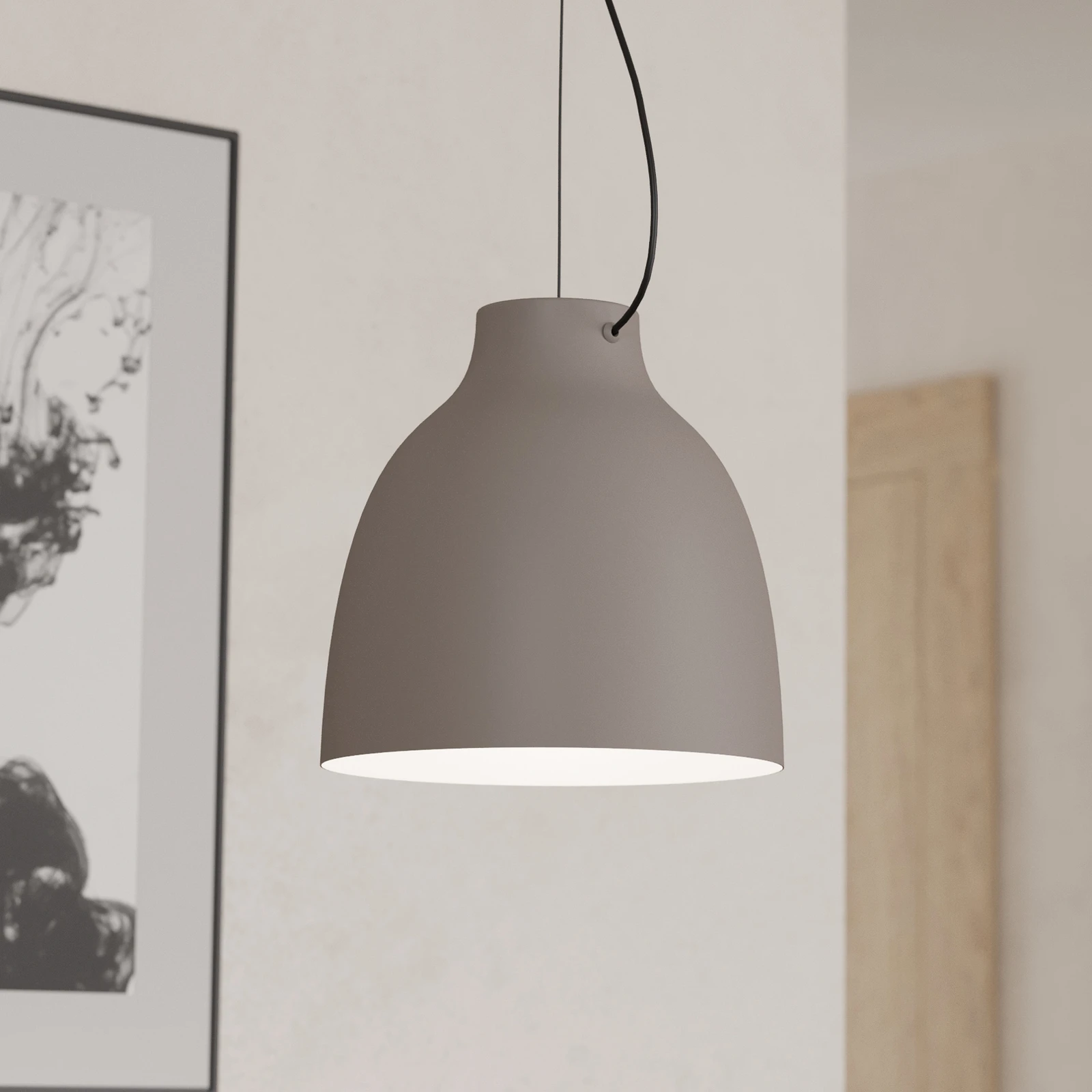Hängeleuchte Camasca, 1-flammig, Ø 28 cm, taupe