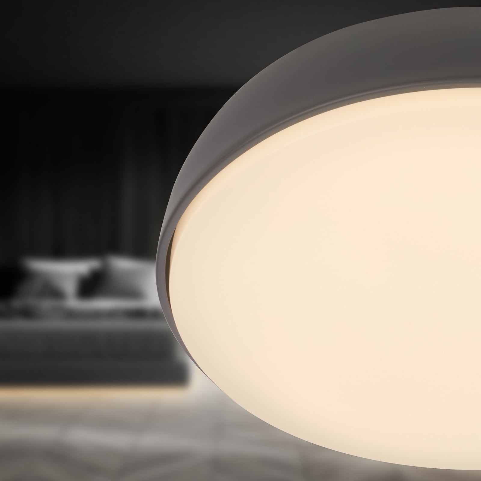 LED-taklampa Nikan, antracit, Ø 28,5 cm, 3 000 K