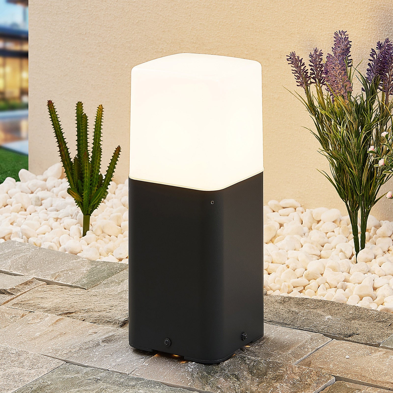 Lucande Obuna lampă cu soclu înălțime 30 cm - Modern - antracit alb - Metal