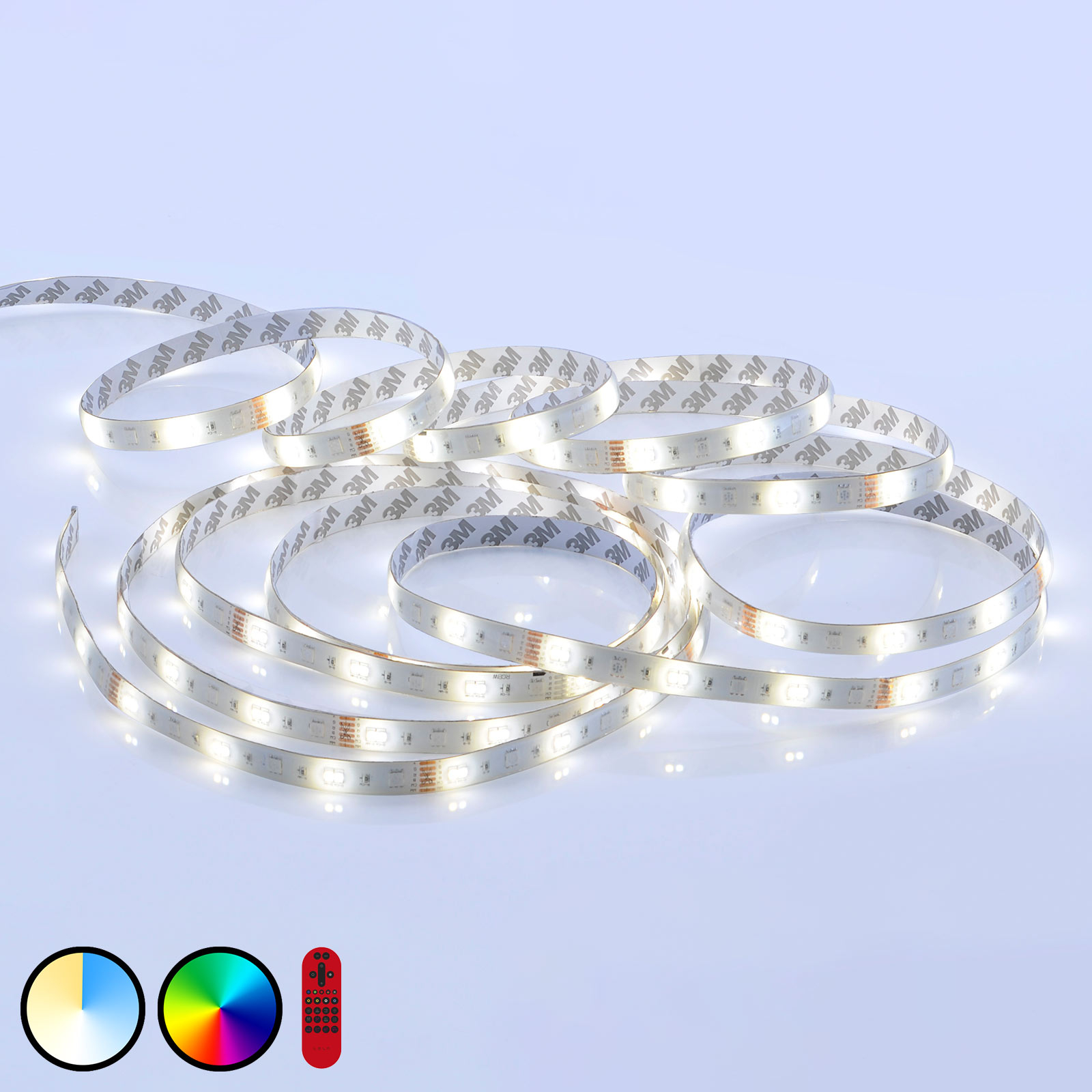 Leuchten Direkt RGB-LED-Stripe LOLAsmart Fritz, 500 cm - smarte led-strips - smart belysning - med lysdæmper - moderne lampe stue/spisestue - transparent - plast