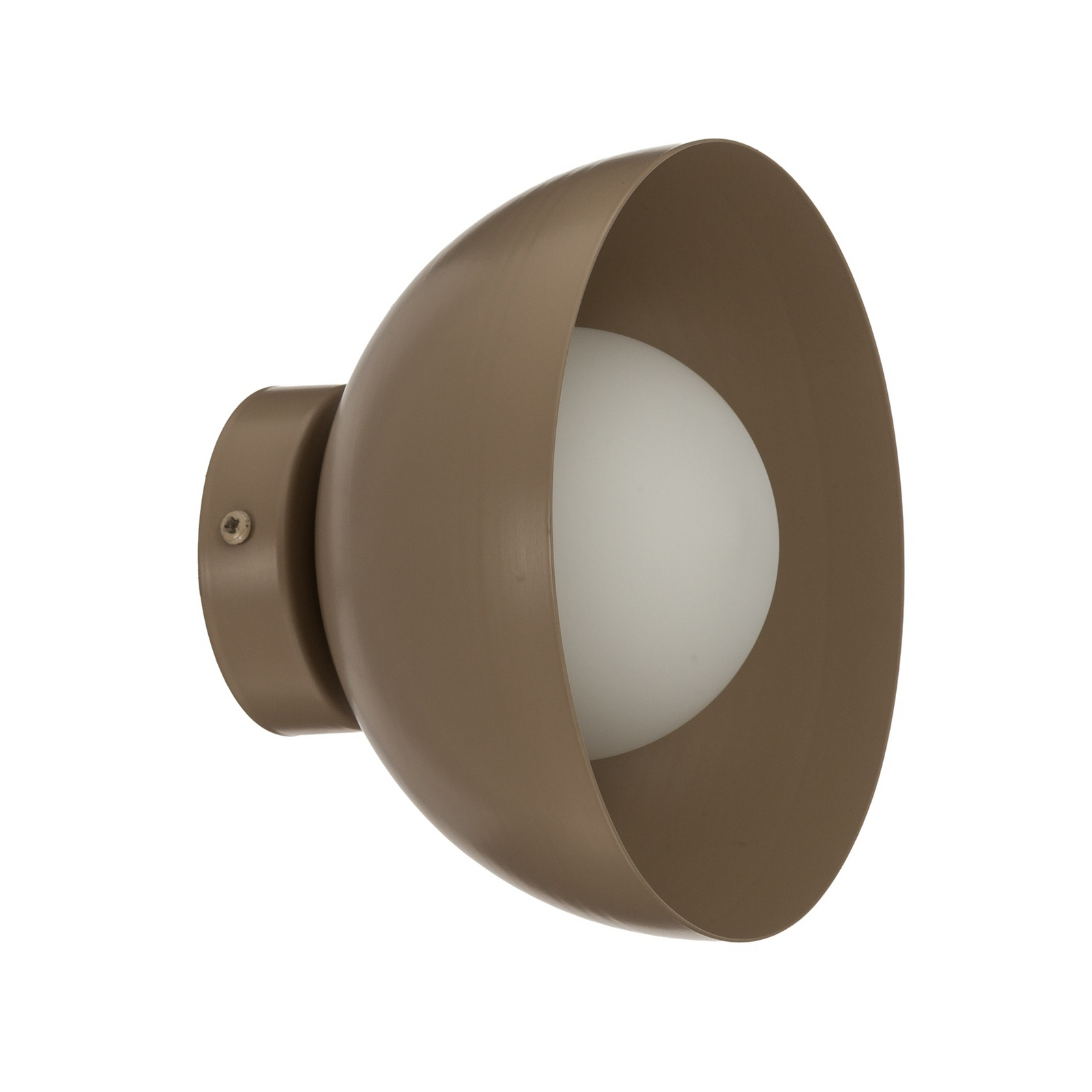 Applique Bibi K1, beige, acciaio/vetro, Ø 18 cm