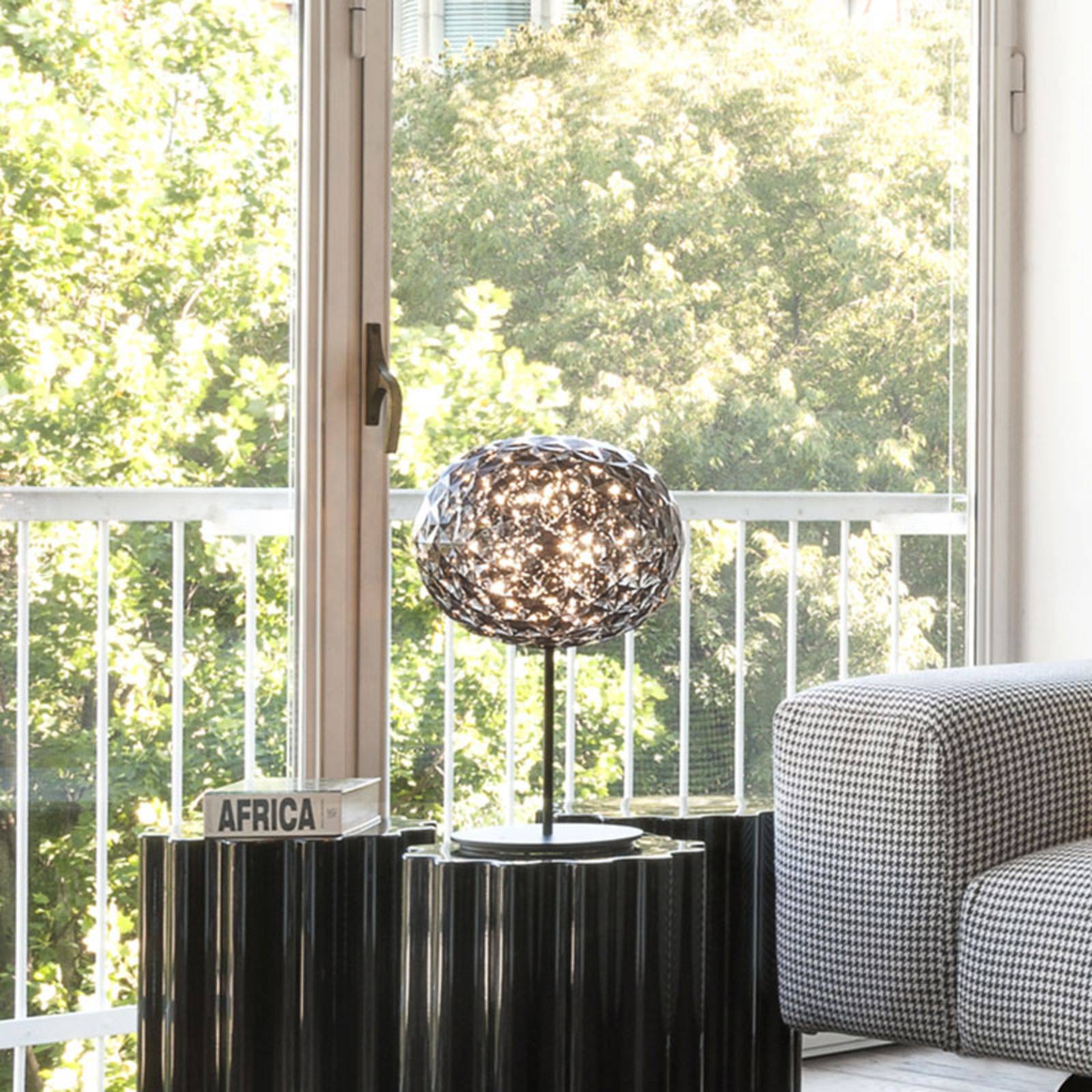 Kartell Planet lampa stołowa LED, stopa, szary dym