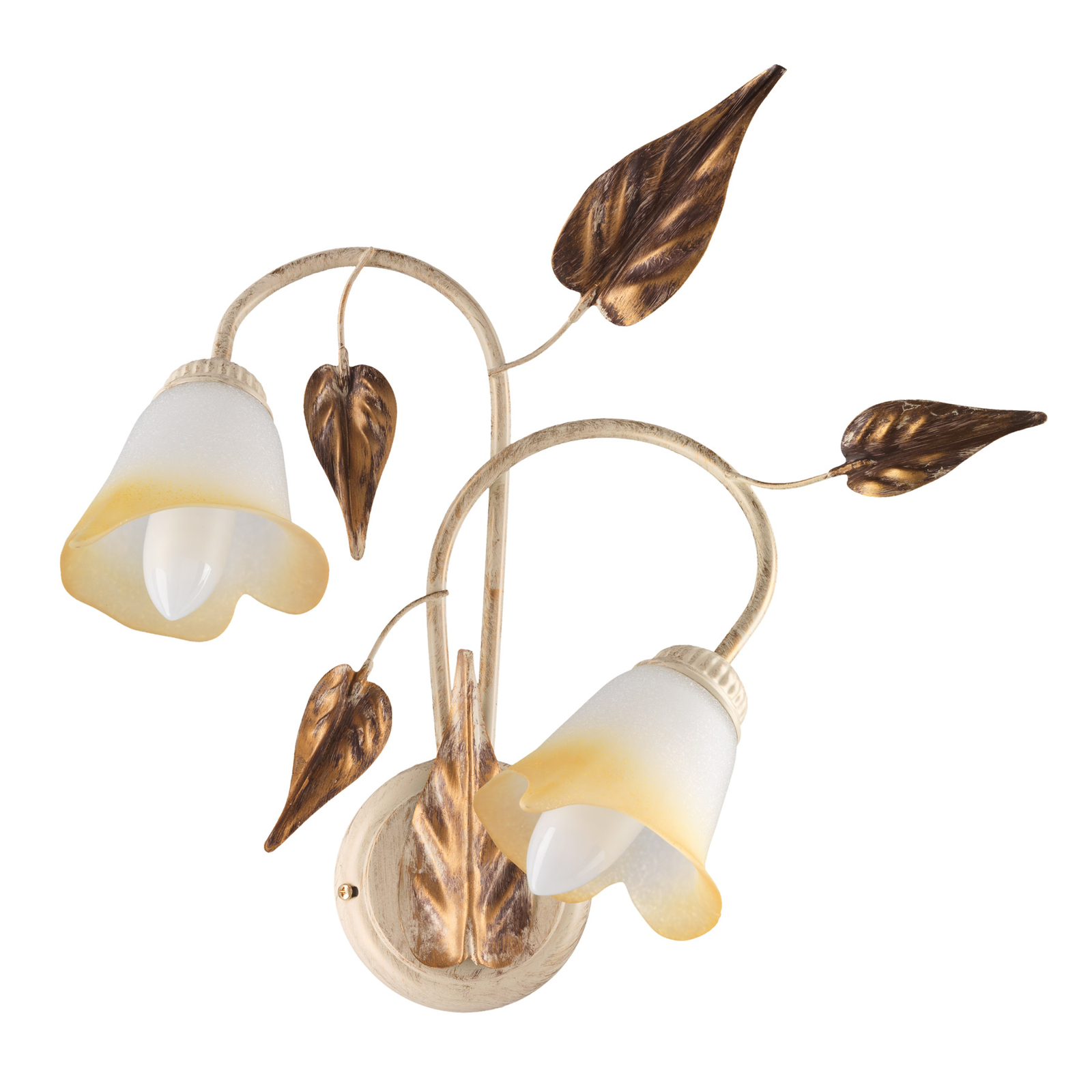 Vanda wall light, 2-bulb, ivory