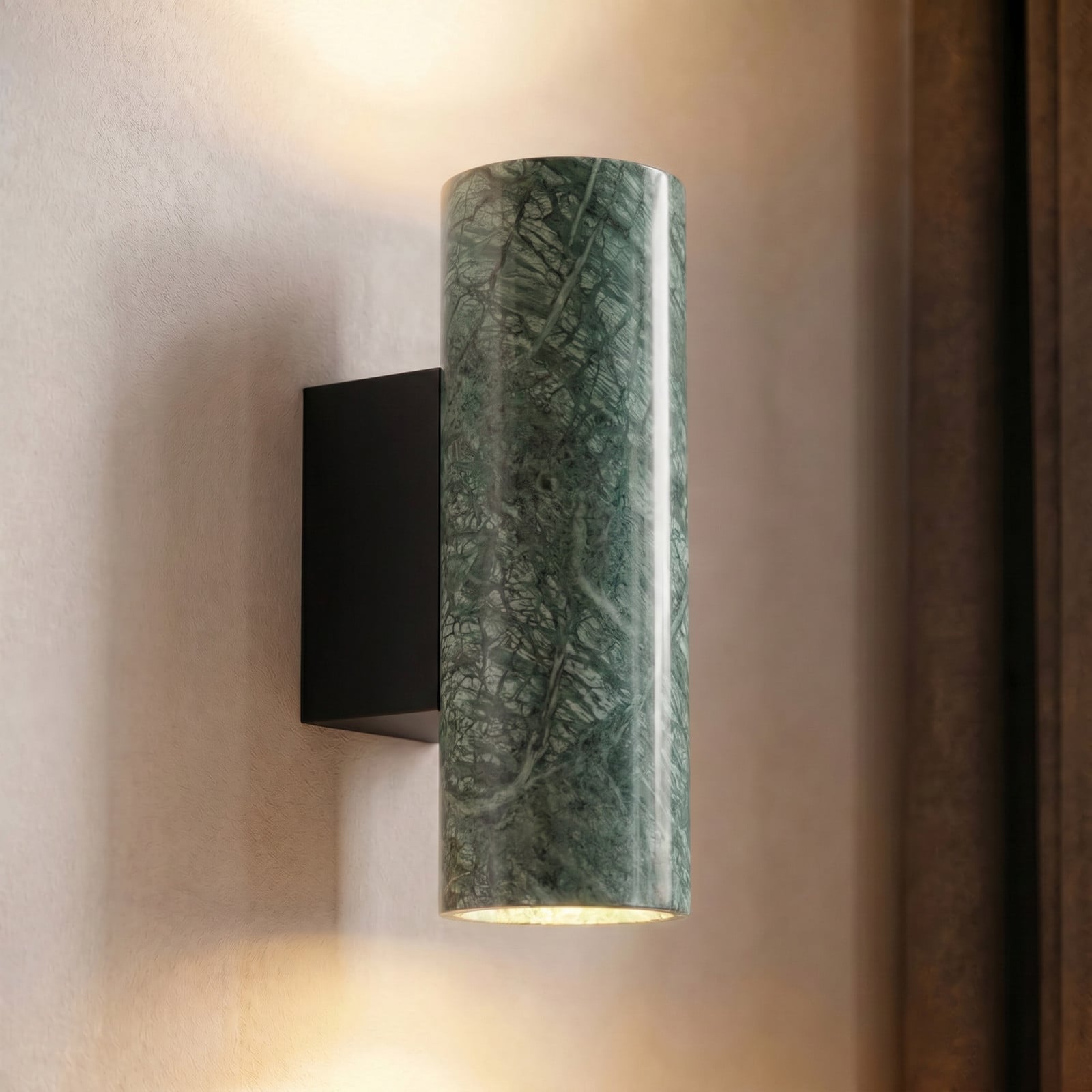 Aplică Lucande Tavira verde marmorat lumină orientată în sus/jos GU10 - Camera de zi / sufragerie - Modern - Marmură