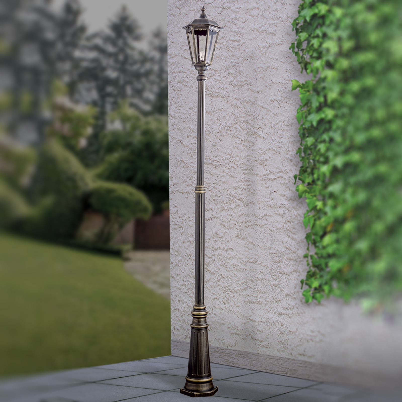 Bruine lantaarnpaal Fabio, 1-lichts, 211 cm
