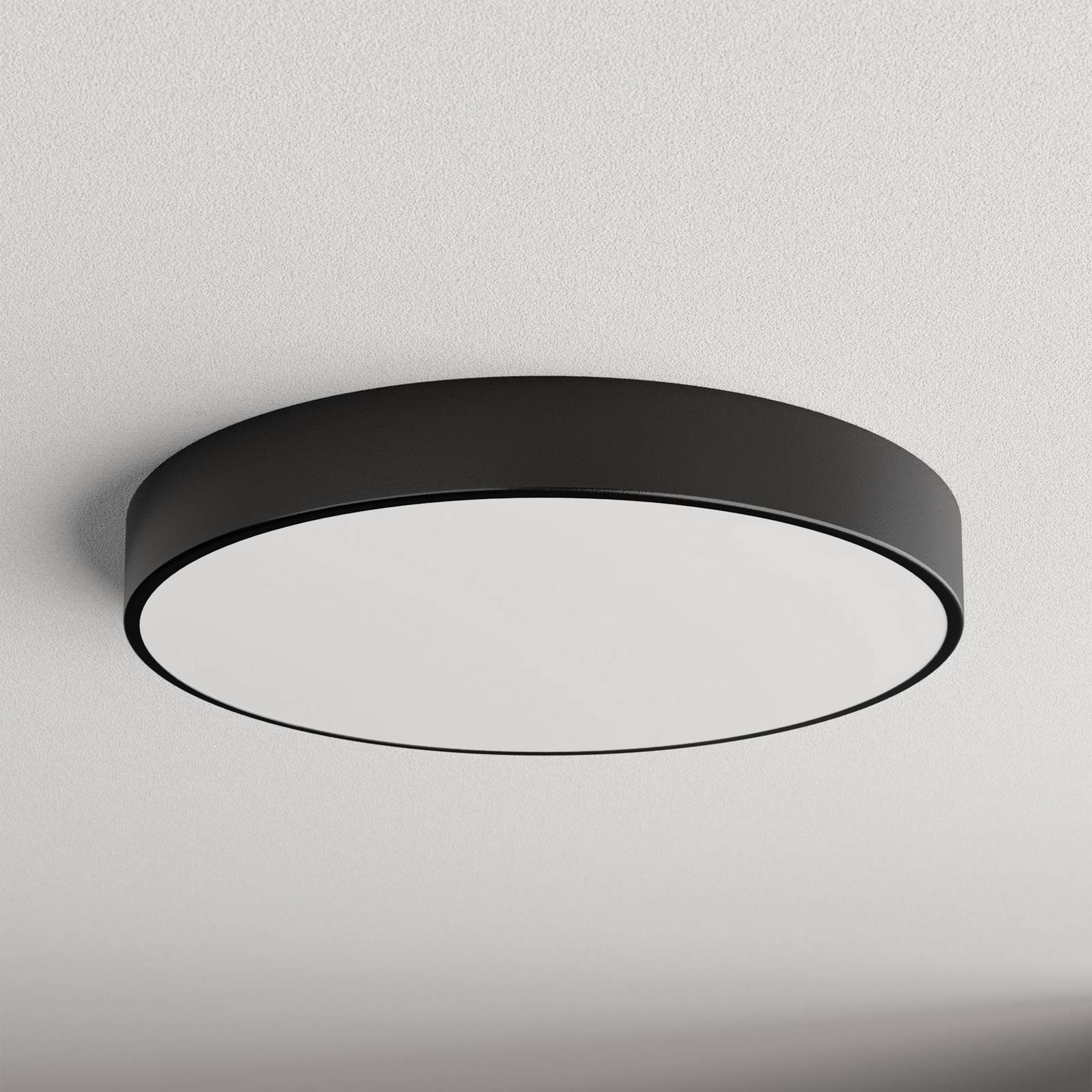 Lampa sufitowa Cleo 600, czarna, czujnik, IP20, Ø 60 cm, metal