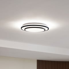Lindby LED mennyezeti lámpa Duala, fekete, RGB, CCT, távirányítós