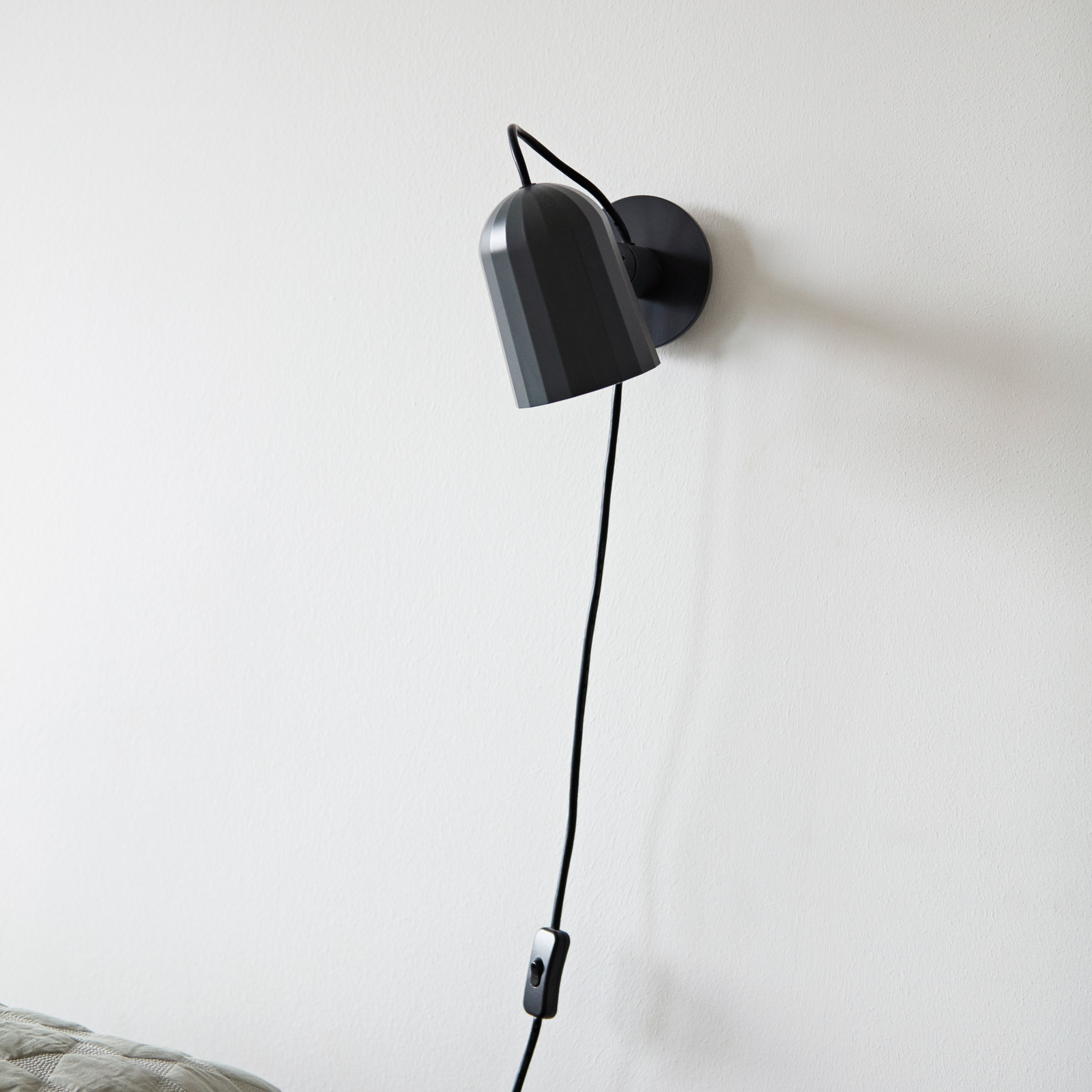 HAY Noc Wall LED wall lamp with a plug, dark grey