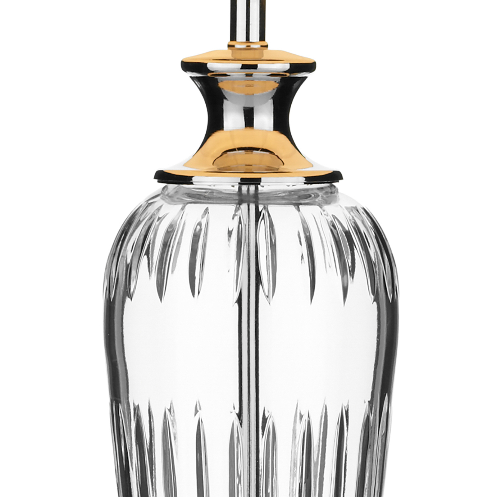 Настолна лампа Hinton със стъклена основа и абажур от плат