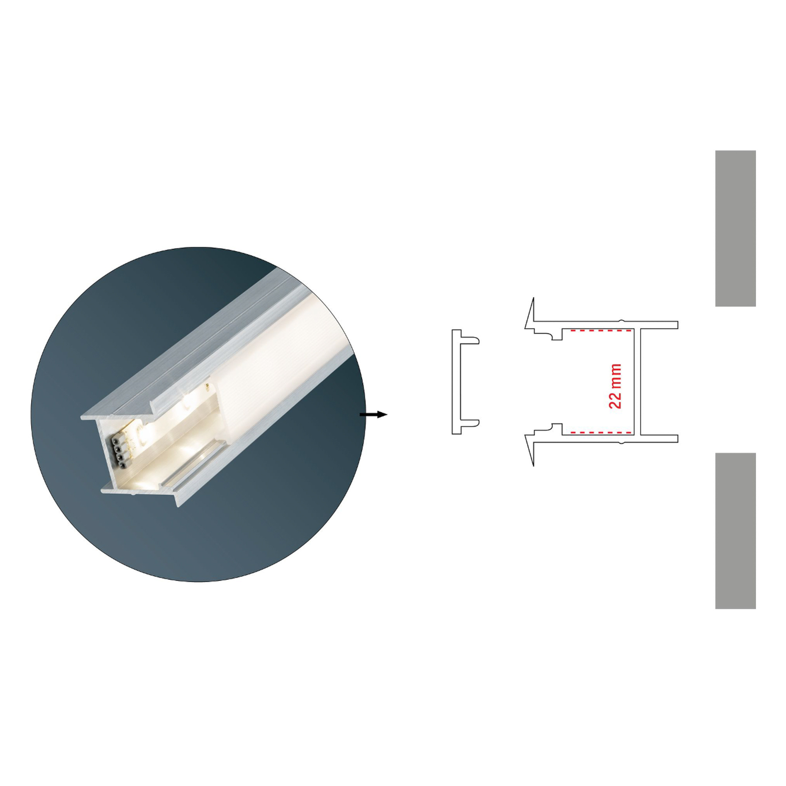 Deep inbouwprofiel voor LED strips | Lampen24.be