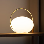 UMAGE LED akumuliatorinė stalo lempa „Orbit“, balta/vario spalvos, IP44, CCT