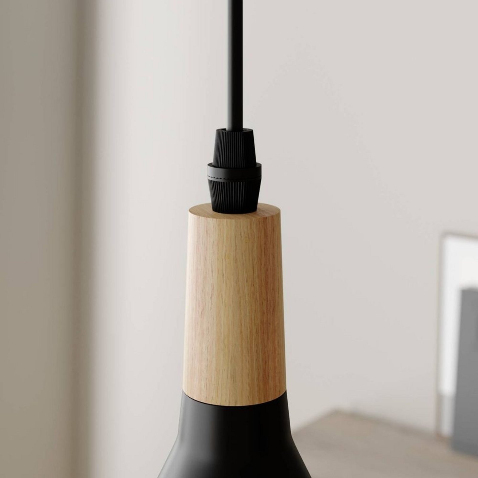 Arina Lustră Pendul Black/Wood - Lindby