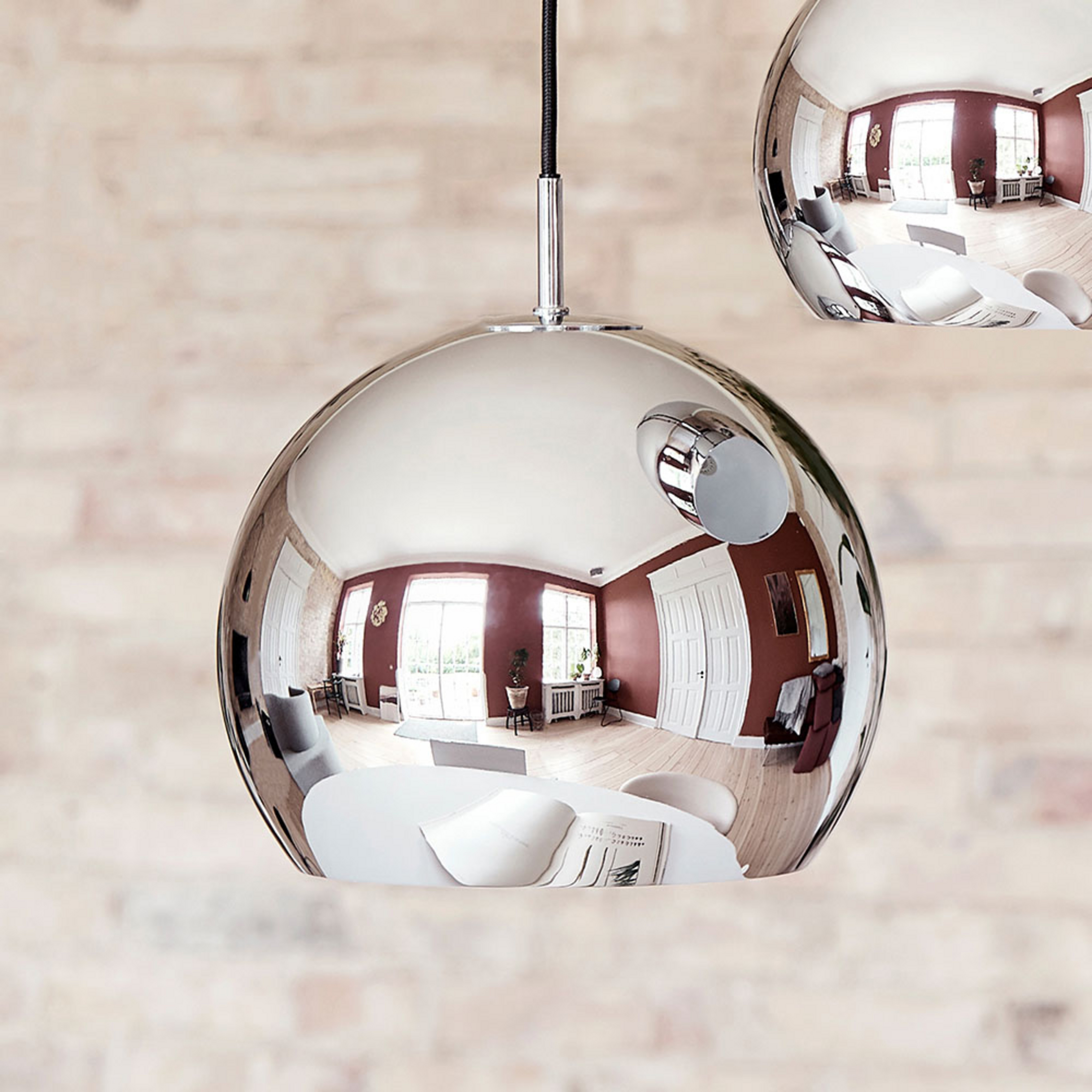 Ball Pendelleuchte Ø18 Glossy Chrome - Frandsen