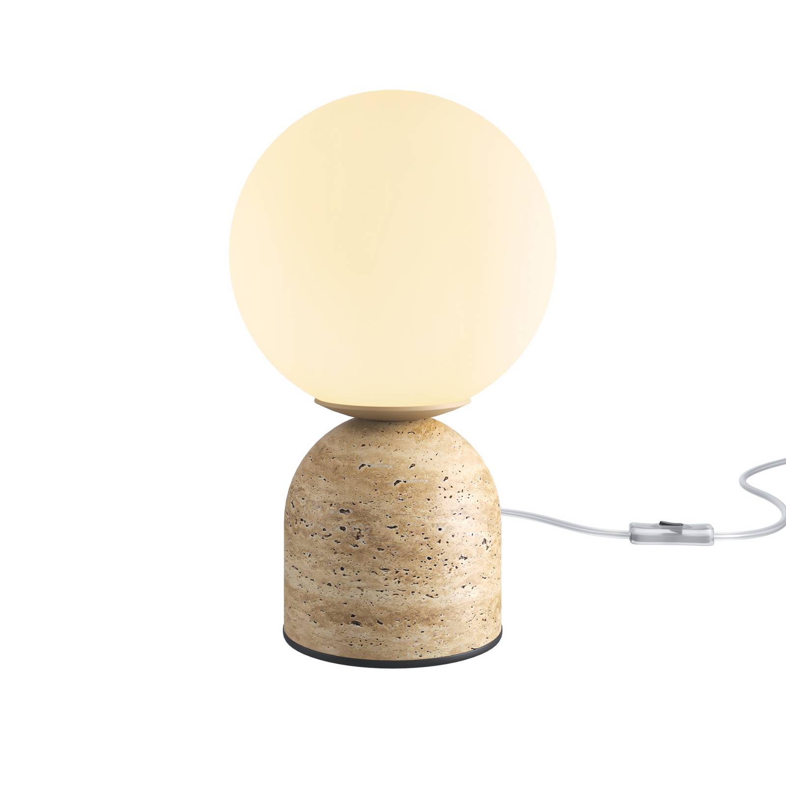 Maytoni Tischleuchte Tavo, beige, Stein/Glas, Höhe 25 cm