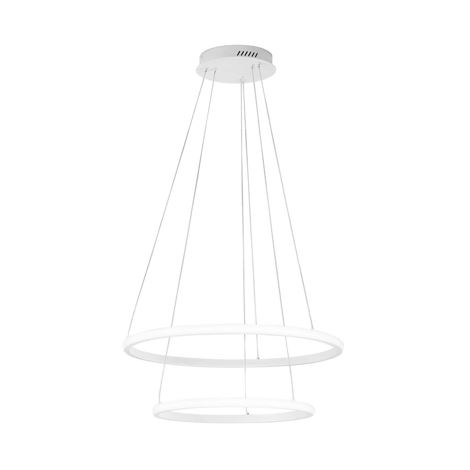 LED-Pendellampe Axis, Ø 60/40 cm, weiß, Metall, CCT, RGB