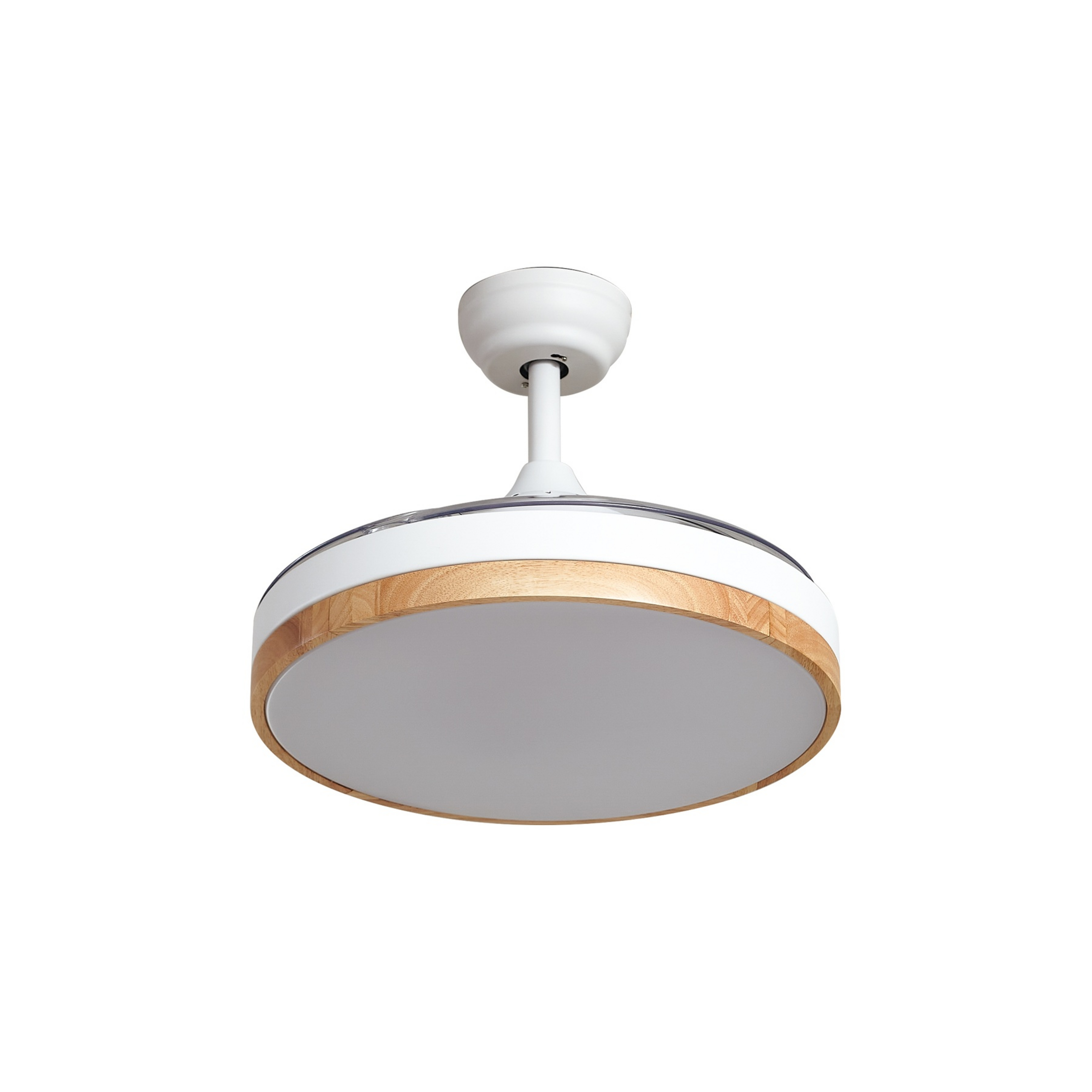 Oras LED-takfläkt, vit, DC, tystgående, Ø 107 cm – Lindby
