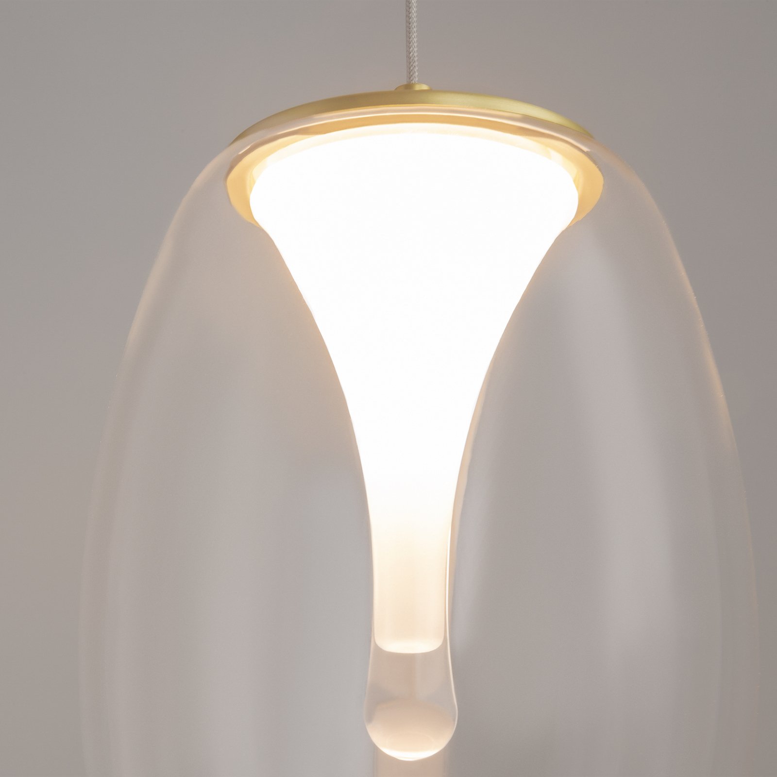 Maytoni LED pendant light Splash, clear, Ø 20 cm, glass