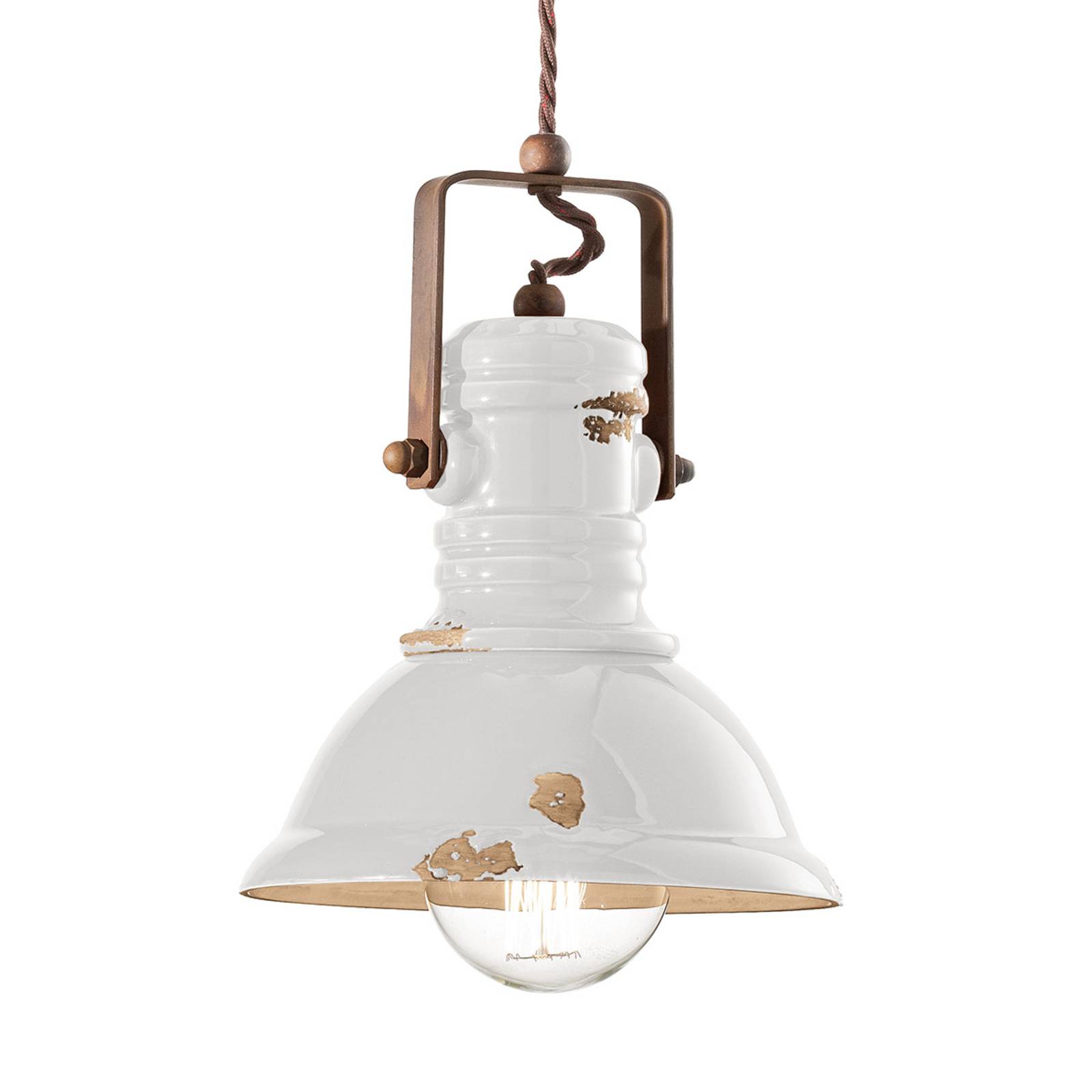 Hanglamp C1691 in industrieel design wit